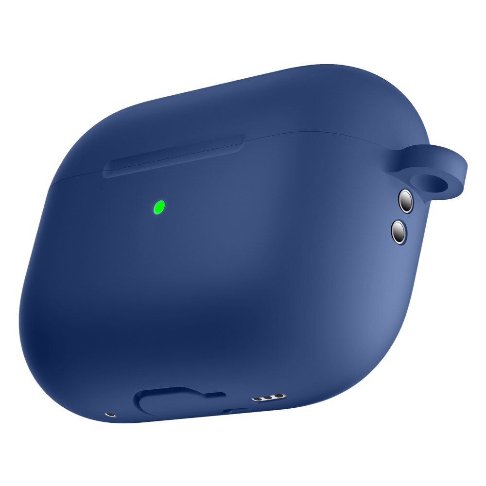 Coque en silicone avec mousqueton AirPods Pro 2 Bleu