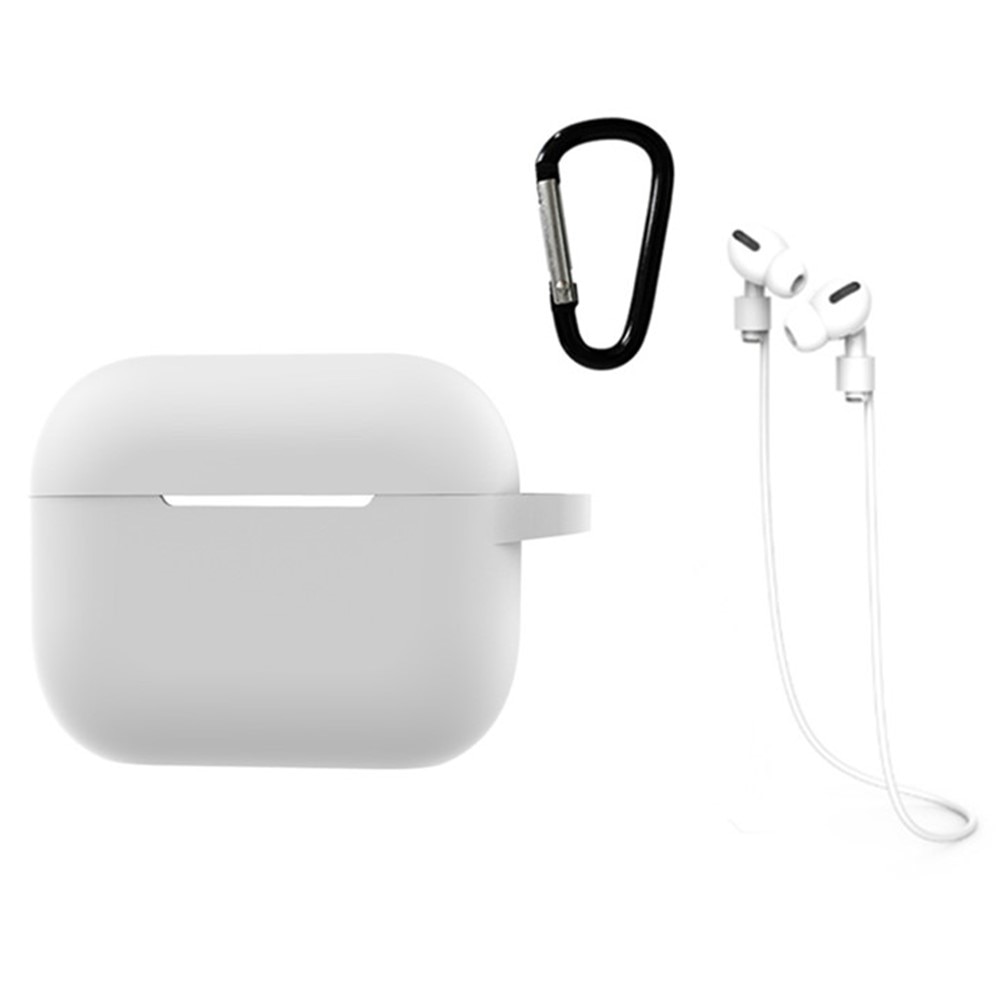 Coque Silicone Mousqueton et Sangle AirPods Pro 2 Blanc