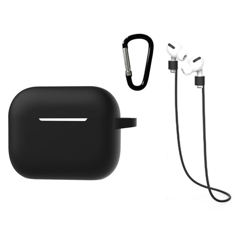 Coque Silicone Mousqueton et Sangle AirPods Pro 2 Noir