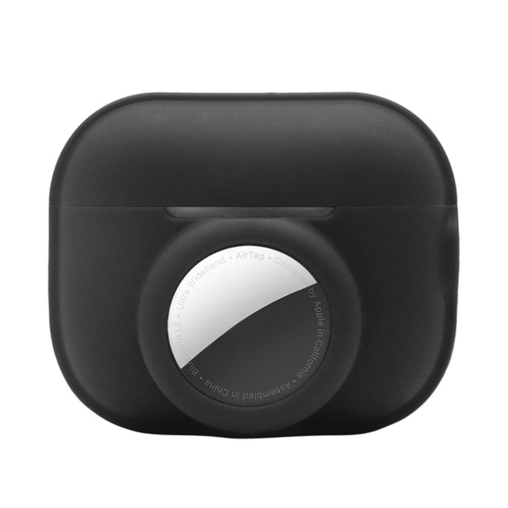 Coque en silicone avec support AirTag AirPods Pro 2, noir