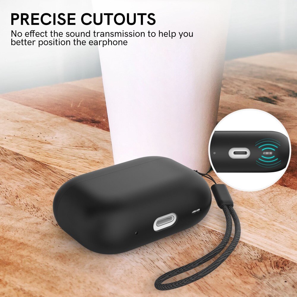 Coque Silicone Handstrap AirPods Pro 2 Noir