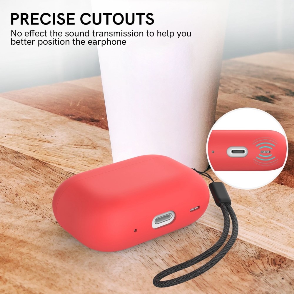 Coque Silicone Handstrap AirPods Pro 2 Rouge