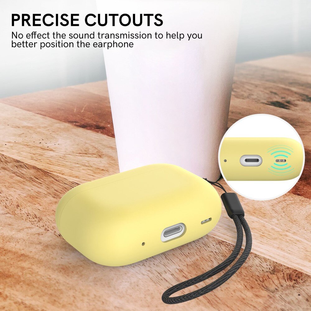 Coque Silicone Handstrap AirPods Pro 2 Jaune