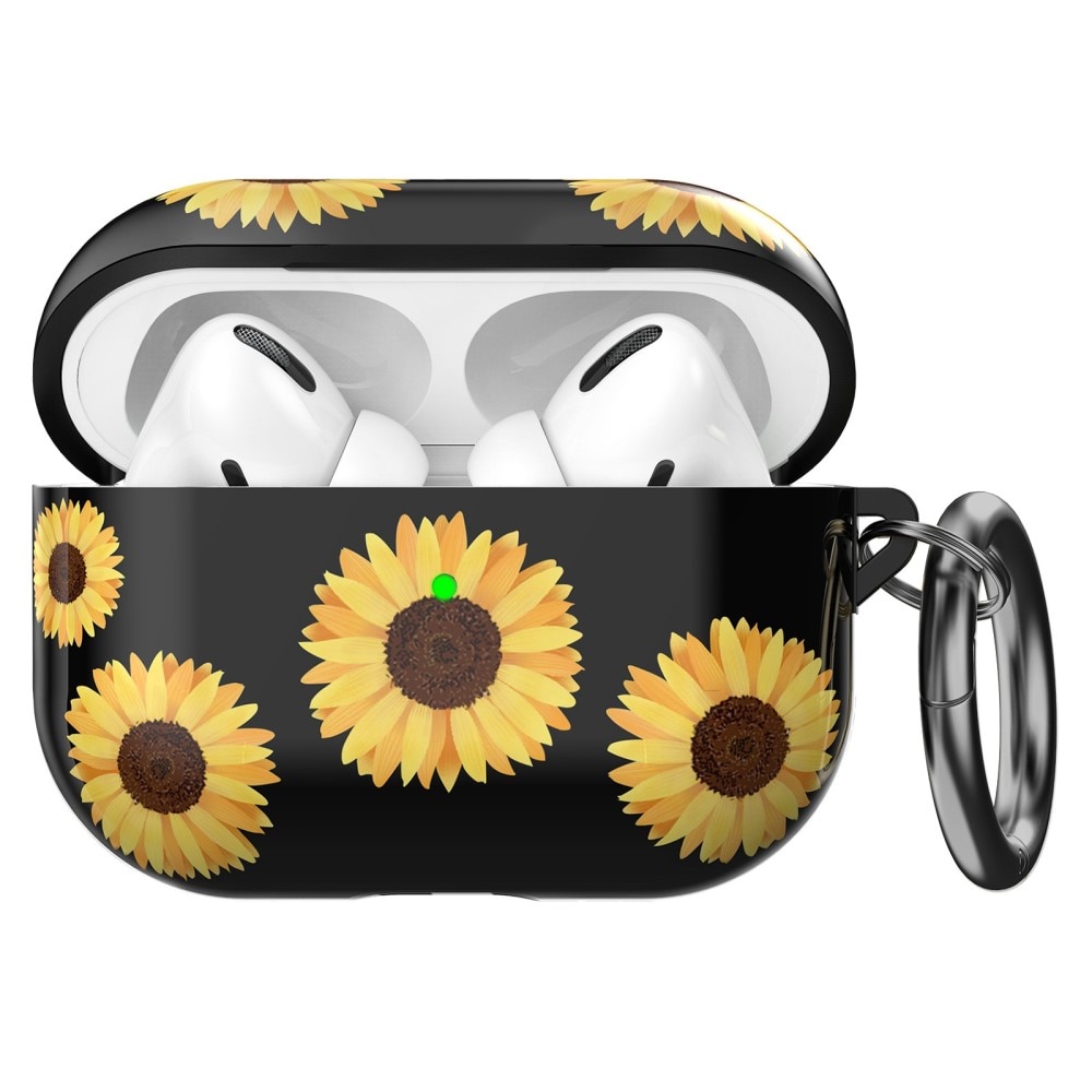 Coque en TPU avec mousqueton Apple AirPods Pro, tournesol