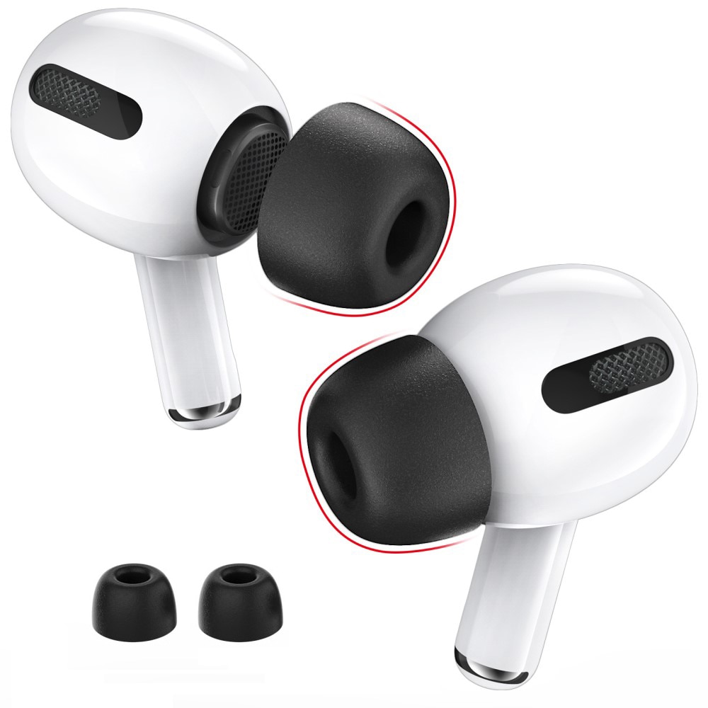 Memory Foam Ear Tips AirPods Pro 2, noir (Medium)