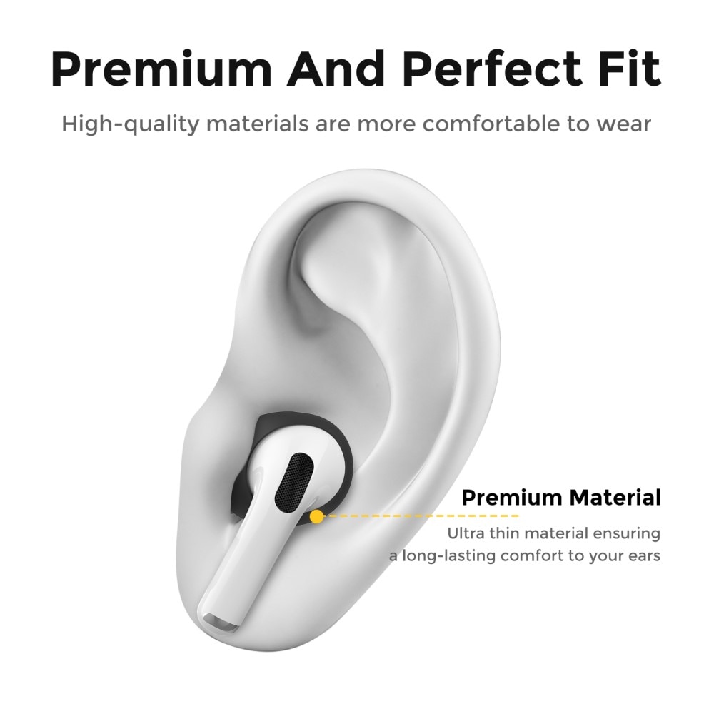 Earpads Silicone AirPods Pro 2, (3 pièces) noir