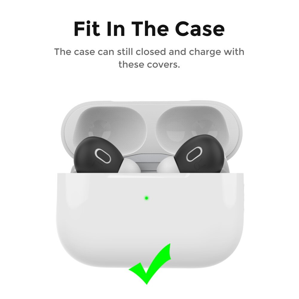 Earpads Silicone AirPods Pro 2, (3 pièces) noir