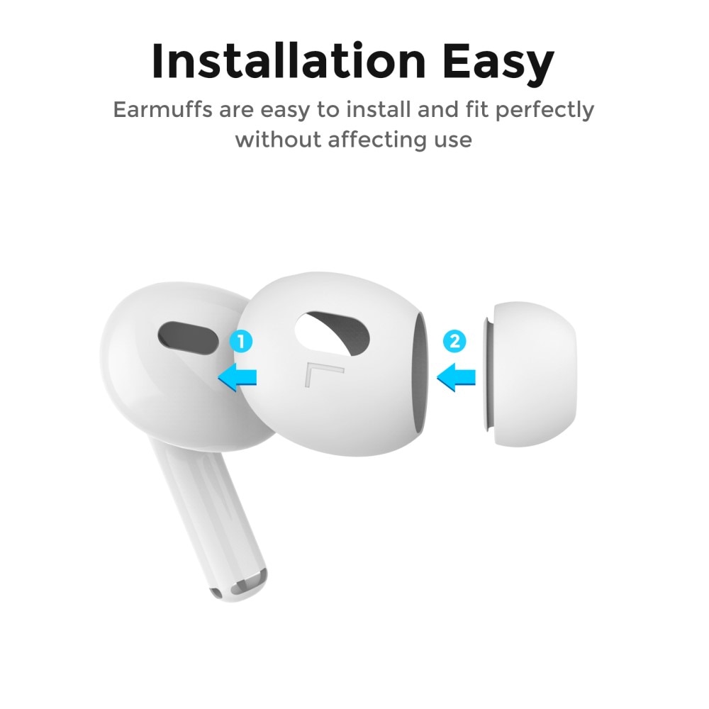 Earpads Silicone AirPods Pro 2, (3 pièces) blanc
