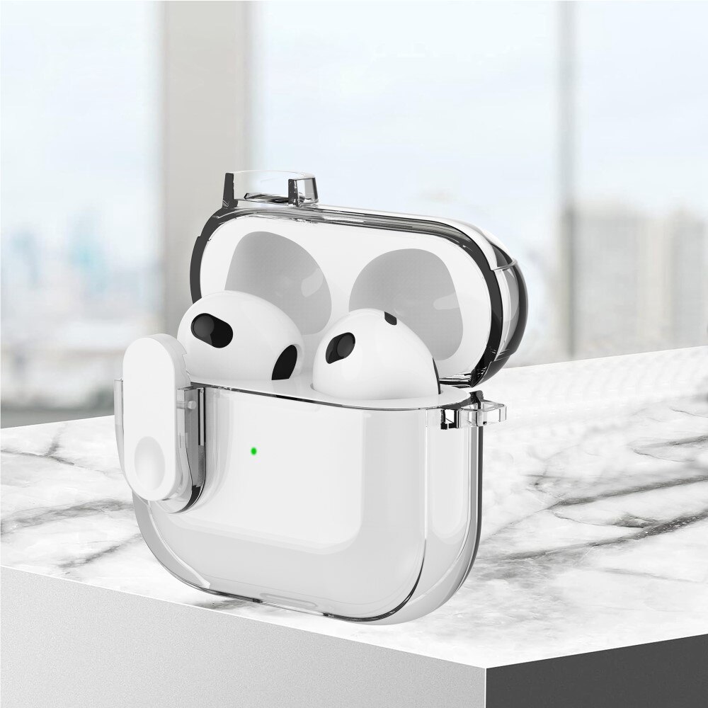 Coque avec mousqueton et verrou AirPods 3, transparent