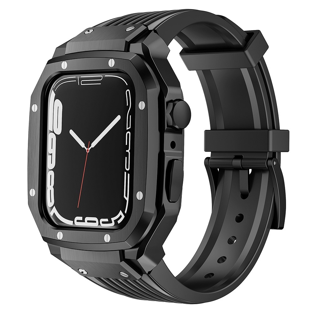 Bracelet avec coque en Métal Aventure Apple Watch 45mm Series 8, noir
