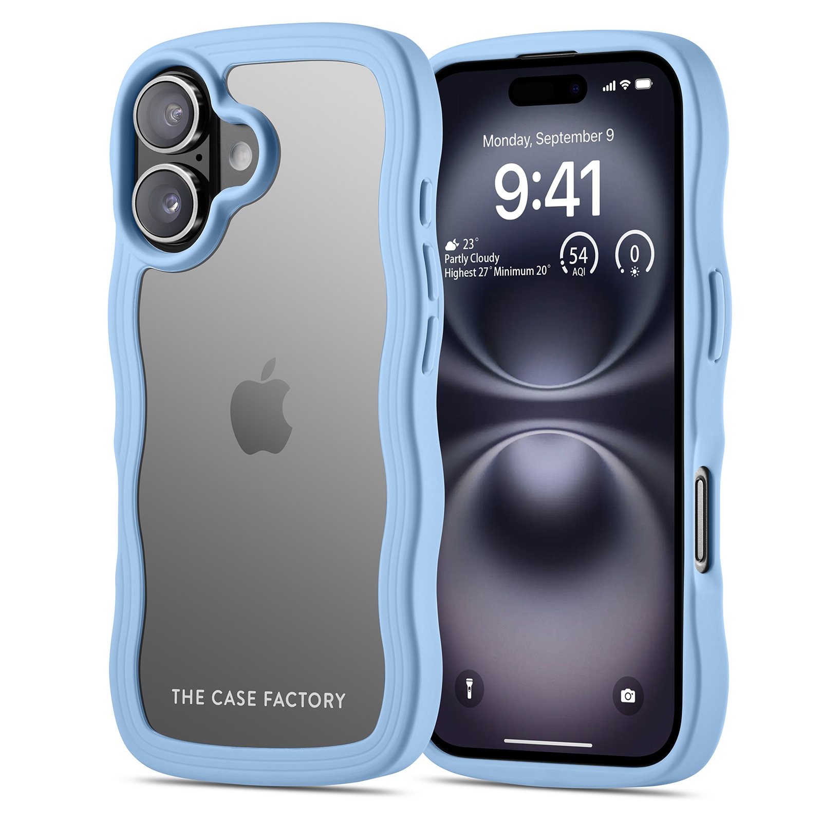 The Wave Case iPhone 16, Bleu