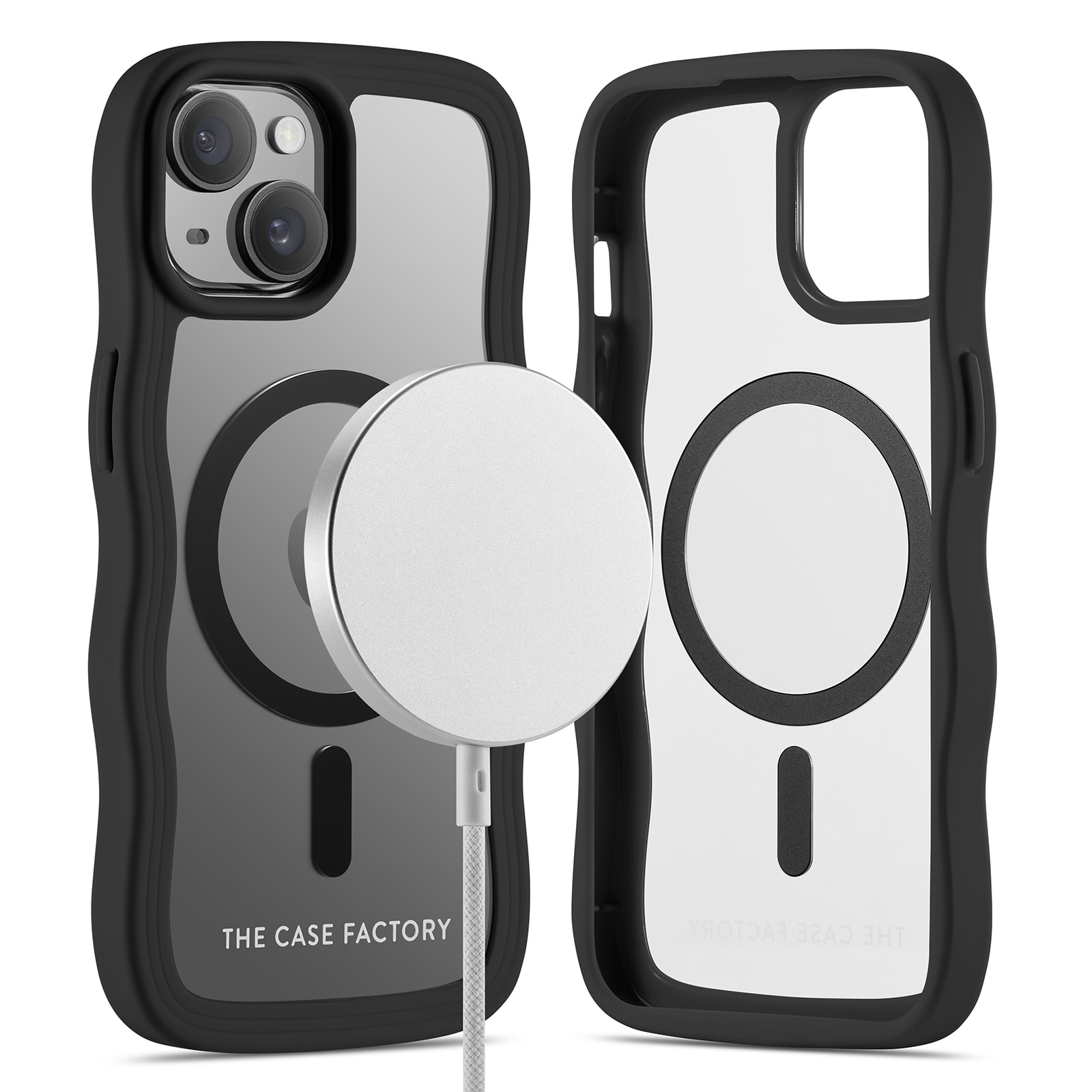 The Wave Mag Case iPhone 15, Noir