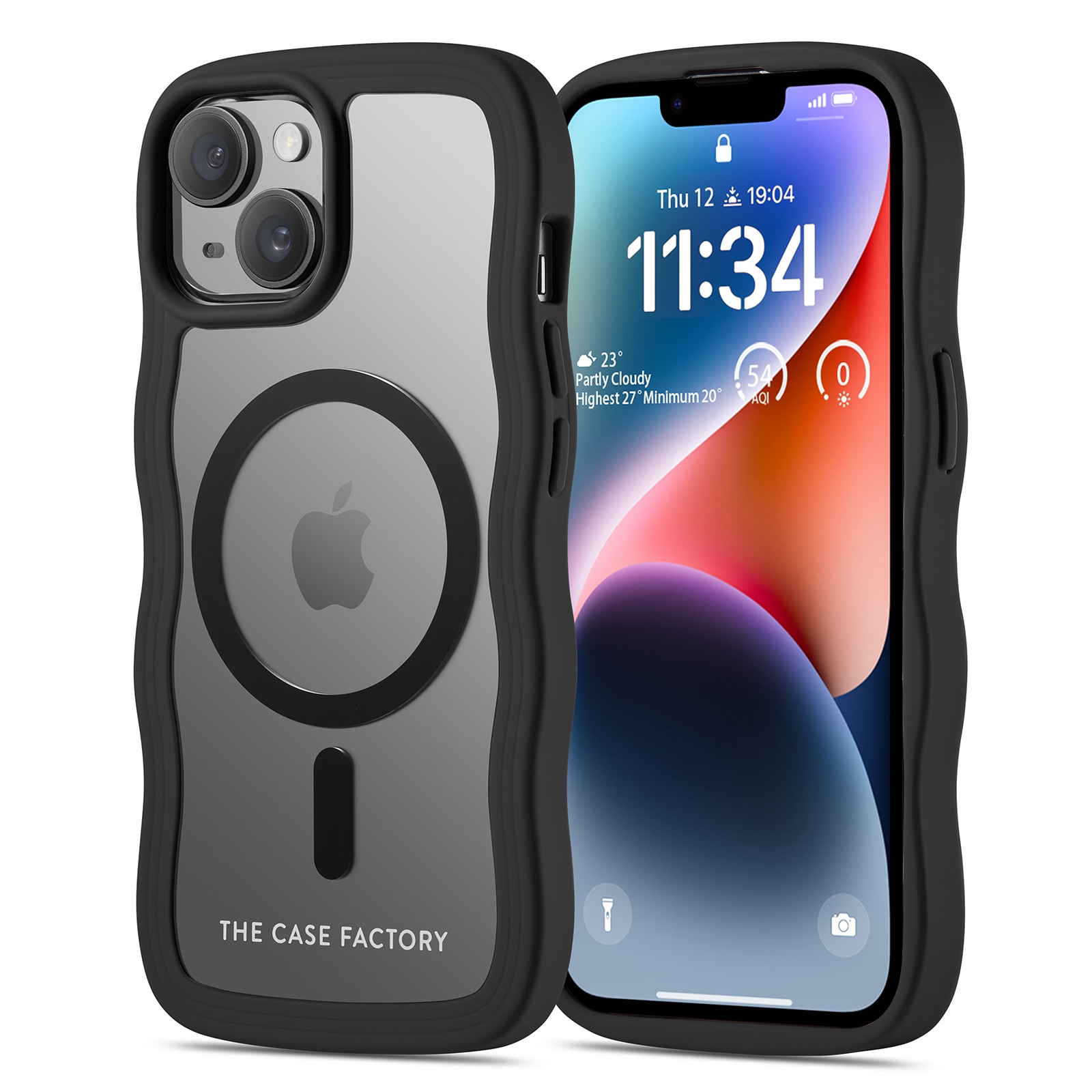 The Wave Mag Case iPhone 15, Noir