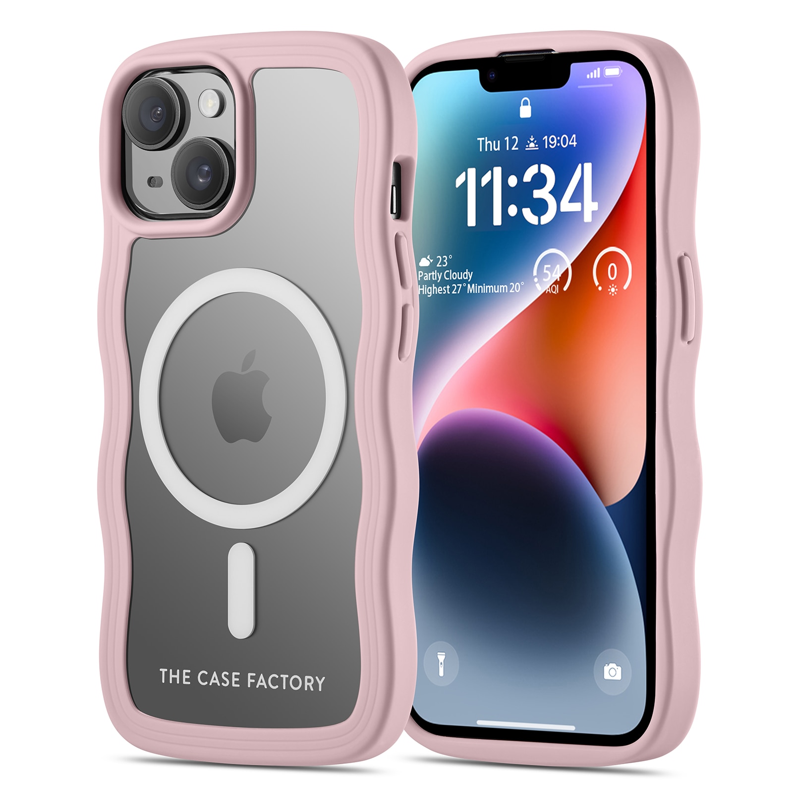 The Wave Mag Case iPhone 15, Rose