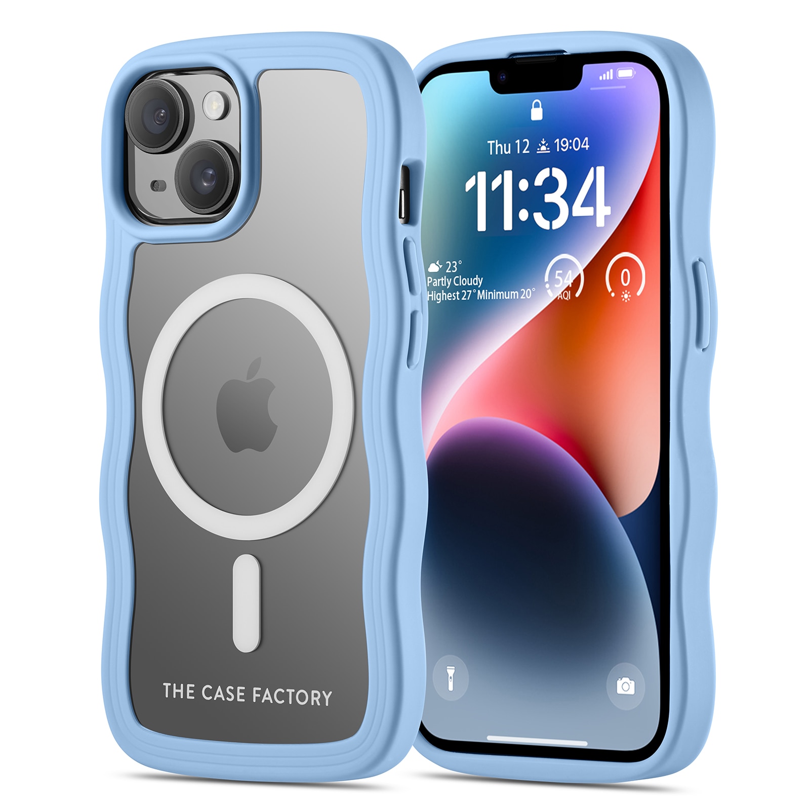 The Wave Mag Case iPhone 15, Bleu