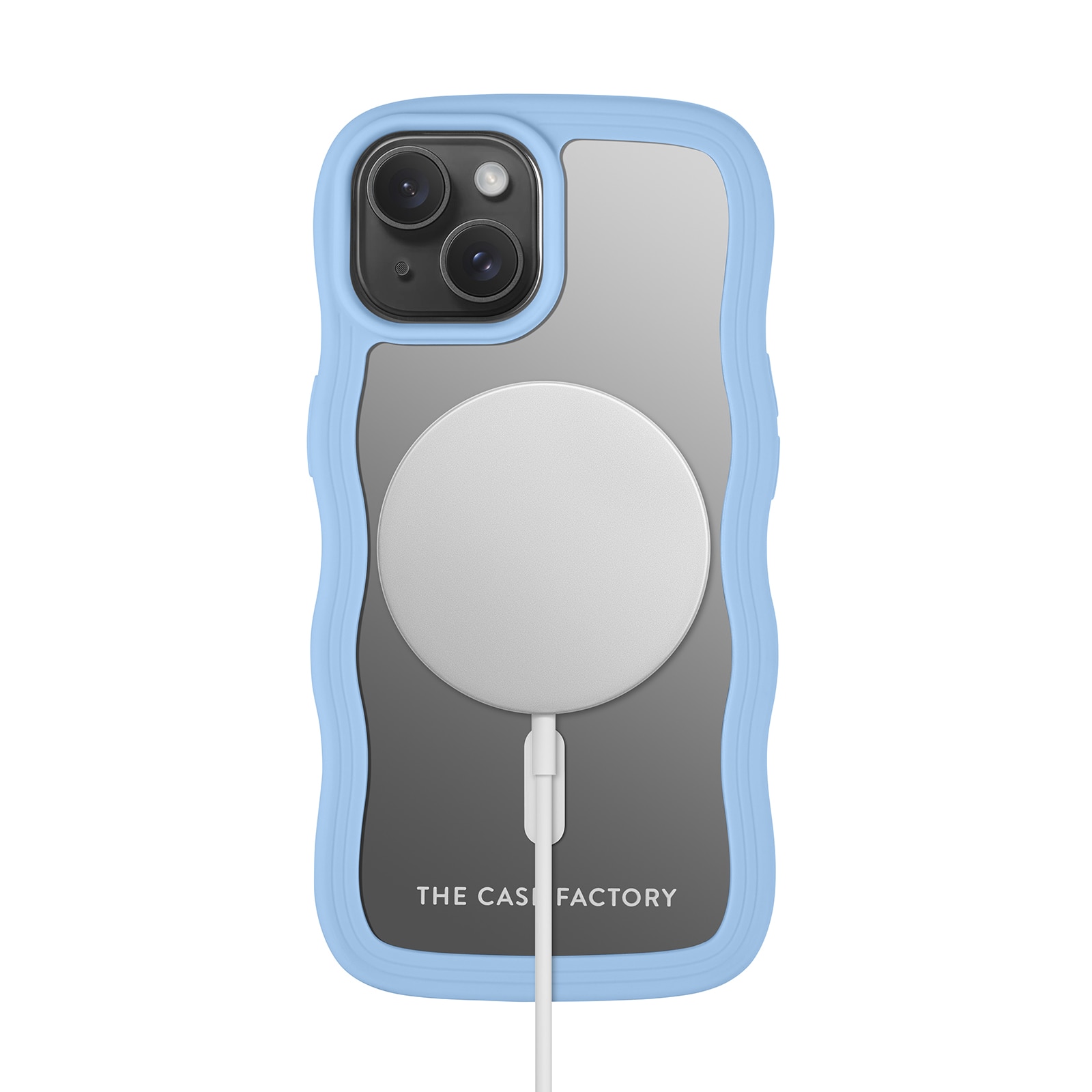The Wave Mag Case iPhone 15, Bleu