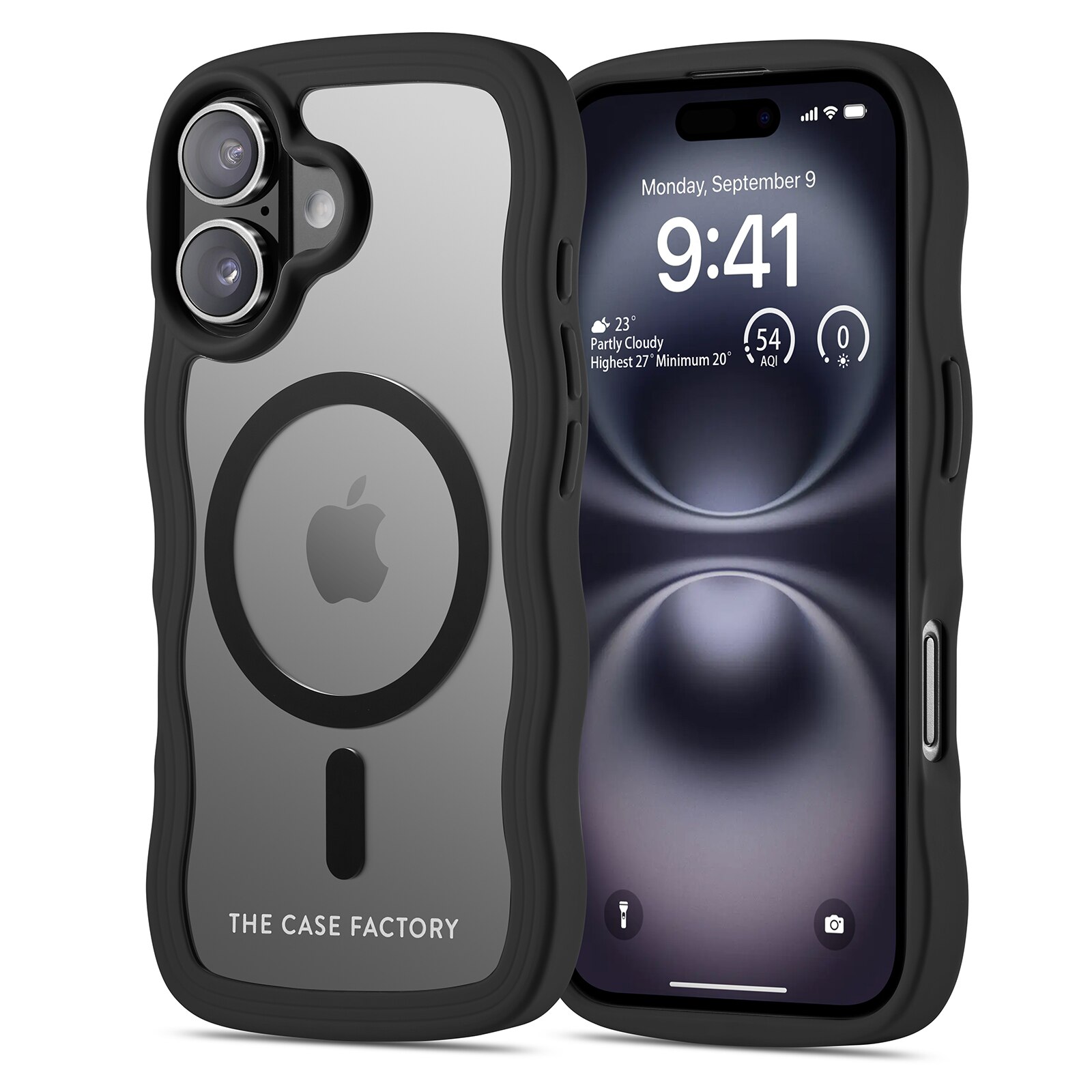 The Wave Mag Case iPhone 16, Noir