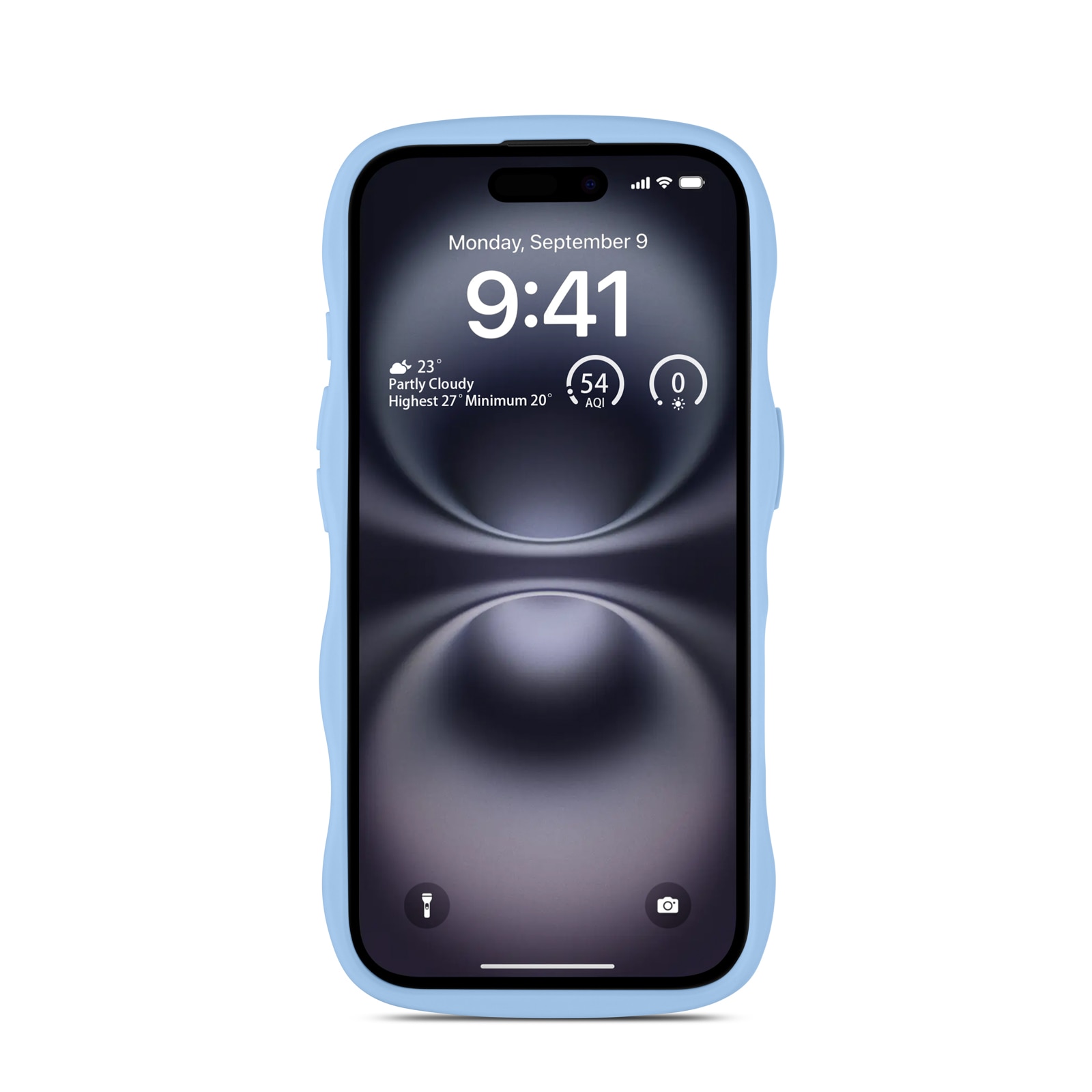 The Wave Case iPhone 16, Bleu