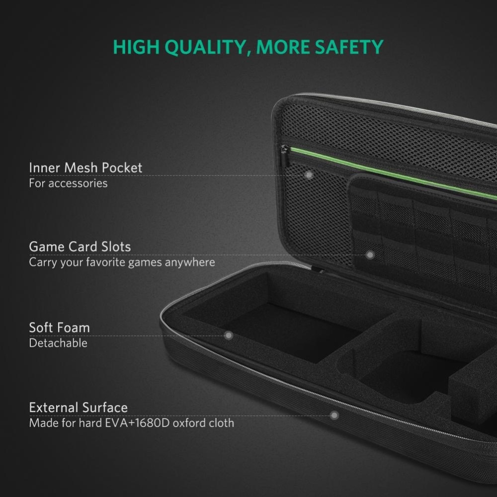 Étui de rangement pour Nintendo Switch OLED et accessoires, noir