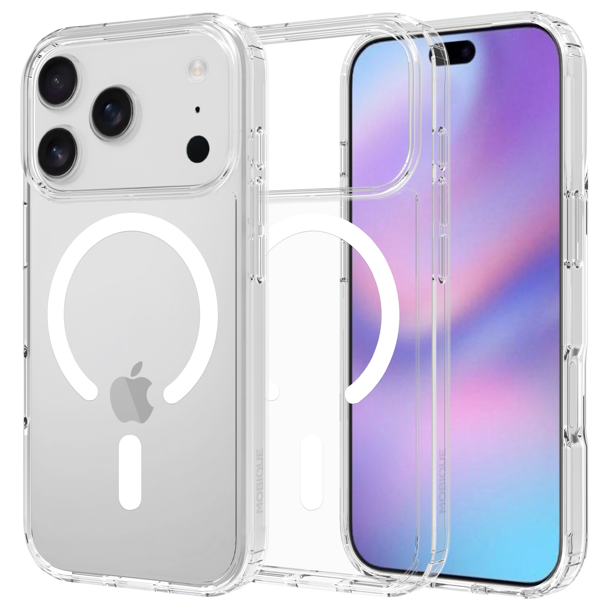 Coque hybride MagSafe iPhone 17 Pro Max, Transparent