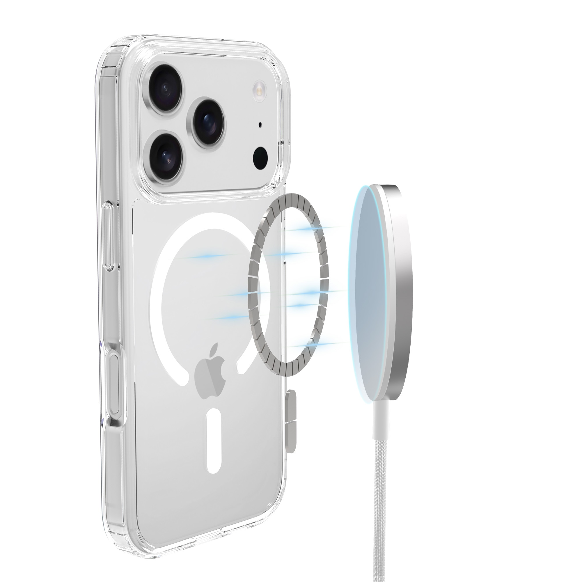 Coque hybride MagSafe iPhone 17 Pro, Transparent
