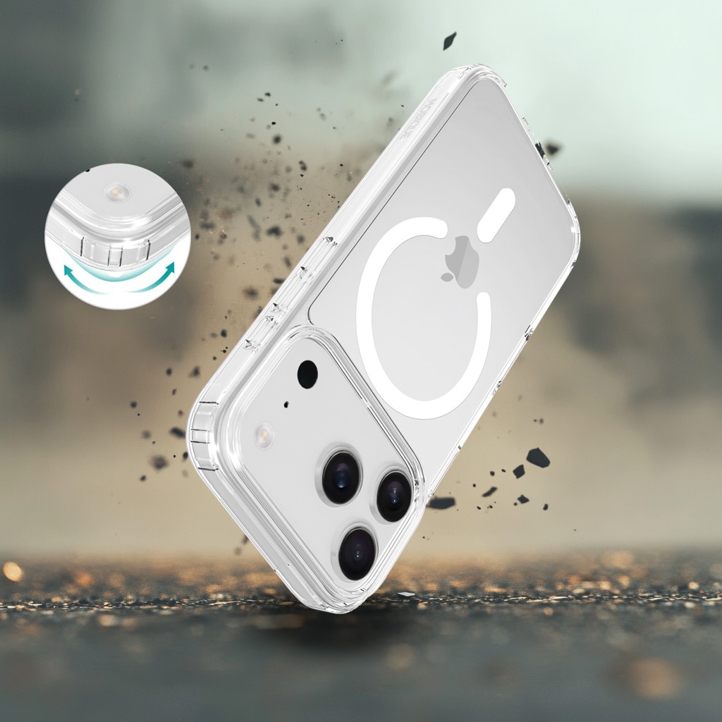 Coque hybride MagSafe iPhone 17 Pro, Transparent