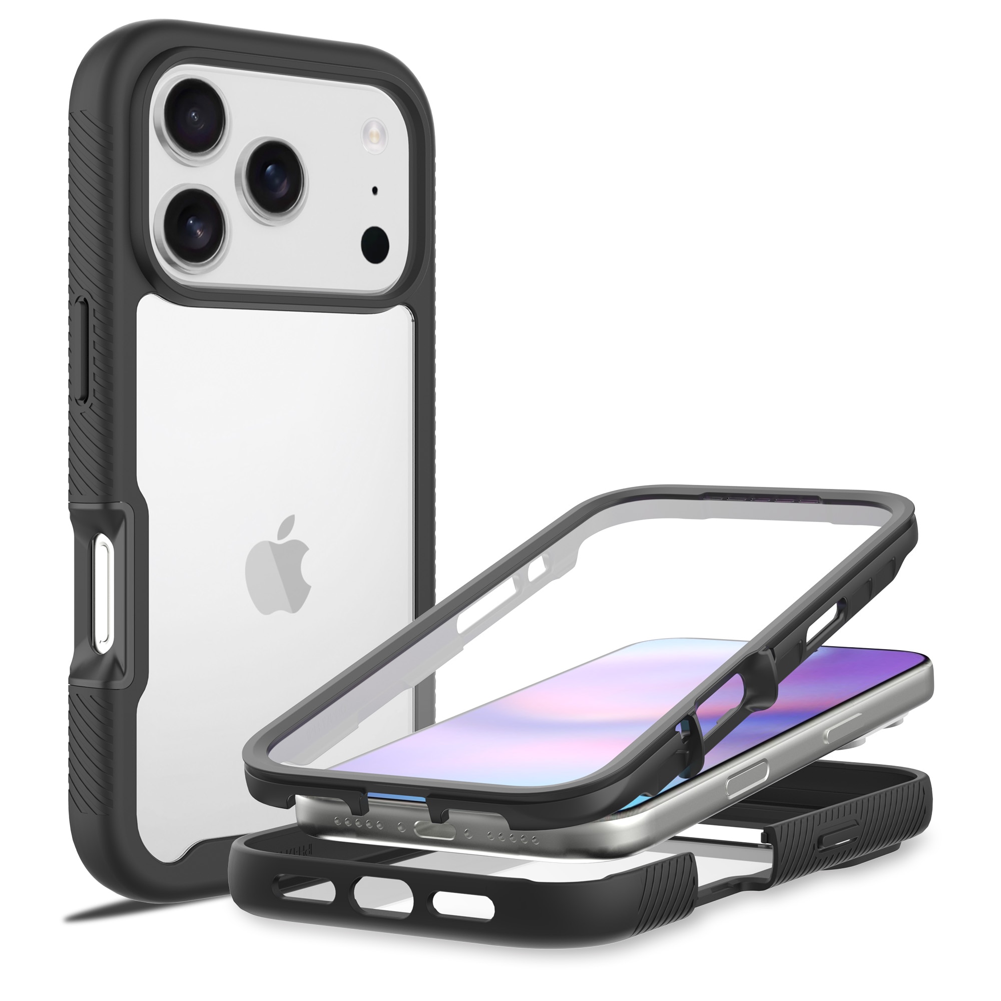 Coque Full Protection iPhone 17 Pro Max, Noir  / transparent