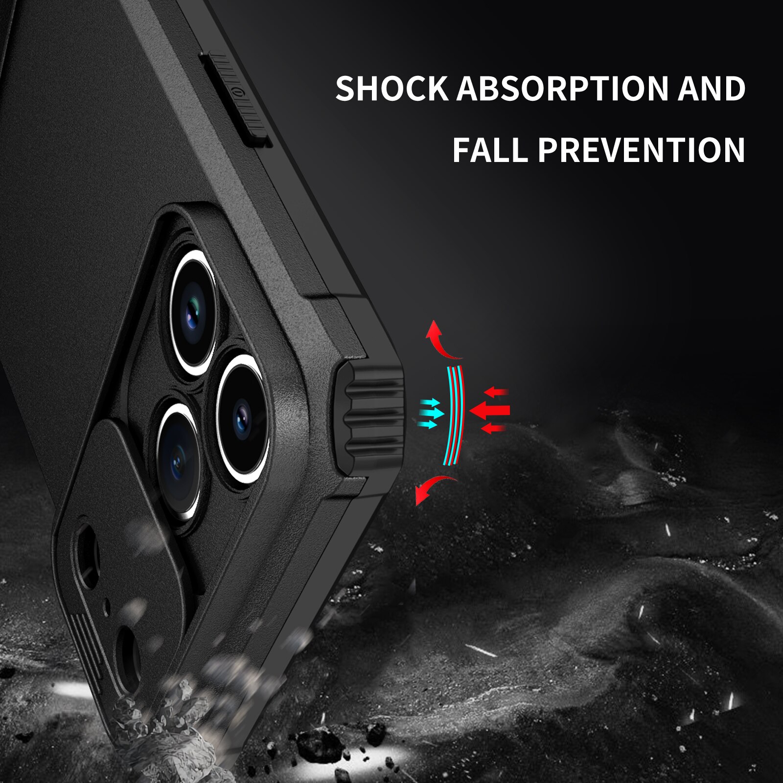Coque Kickstand avec Protège Caméra iPhone 17 Pro, Noir