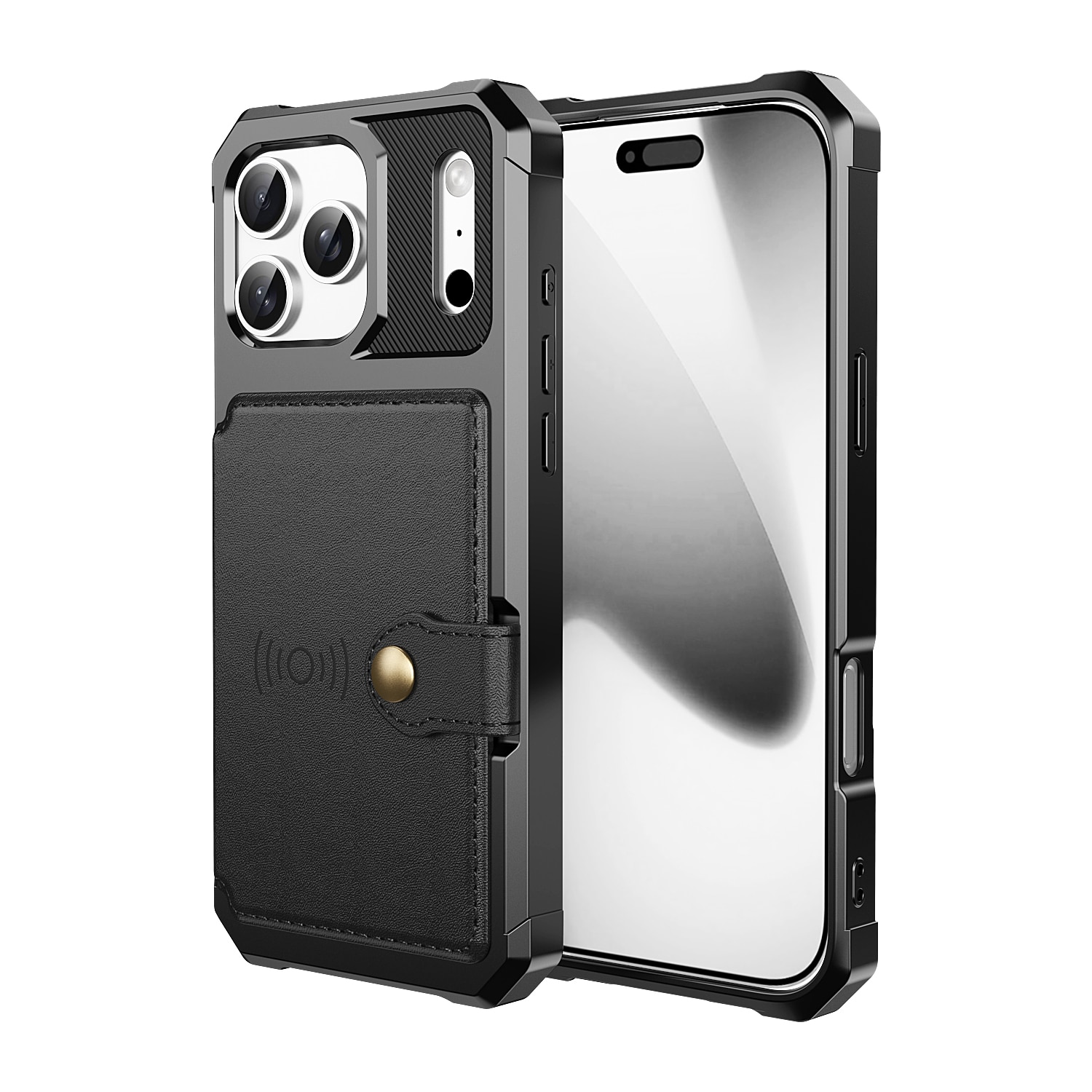 Coque porte-cartes Tough Multi-slot iPhone 17 Pro Max, Noir