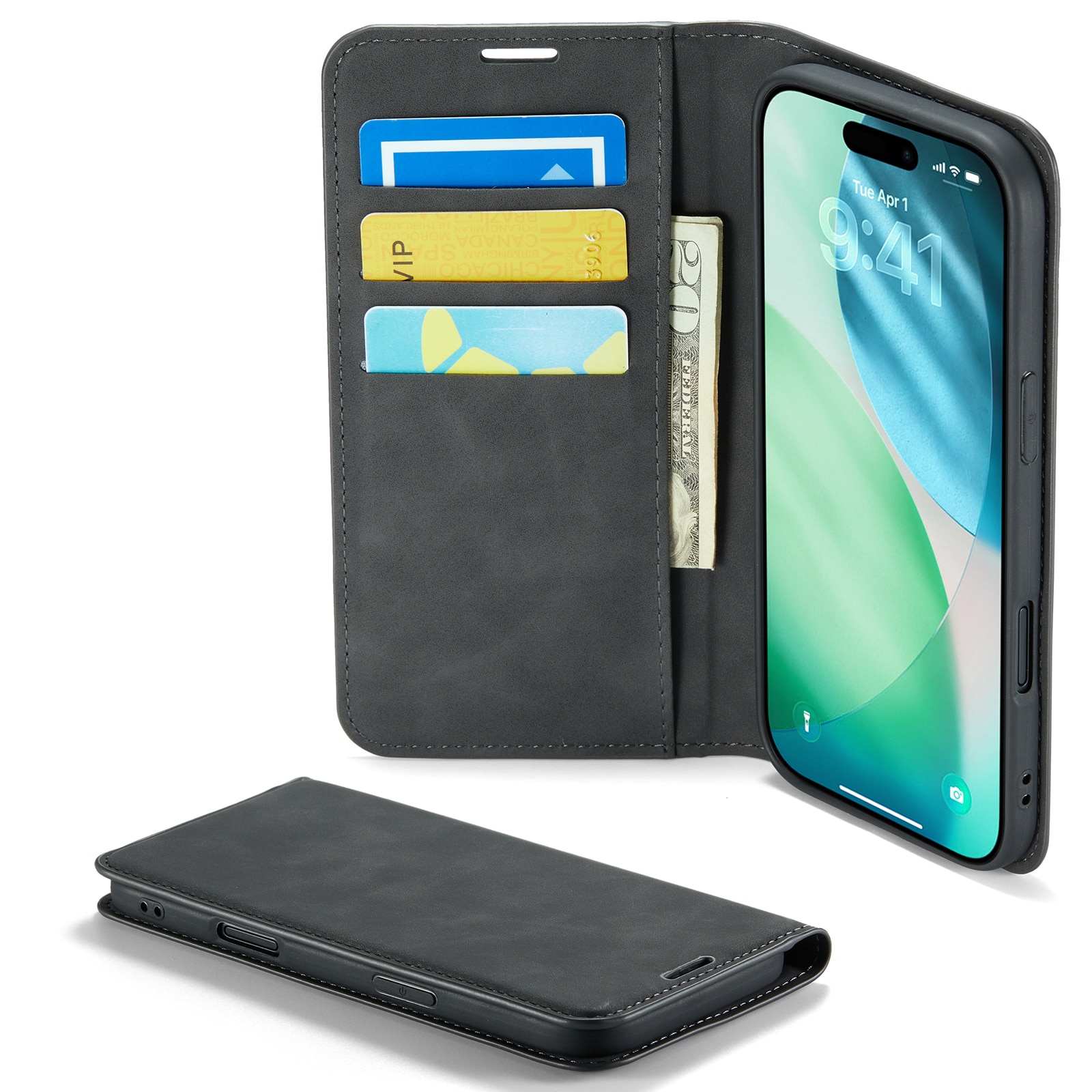 Coque portefeuille mince iPhone Air, Noir