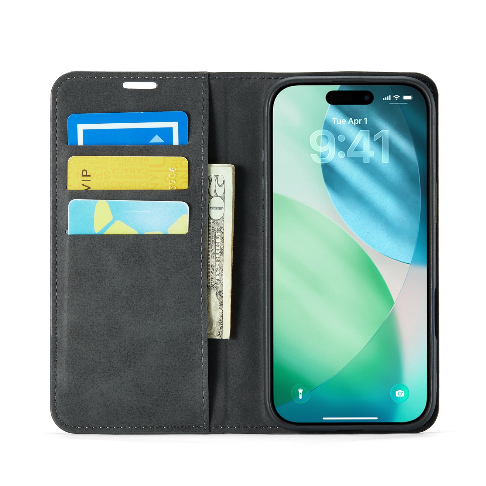 Coque portefeuille mince iPhone Air, Noir