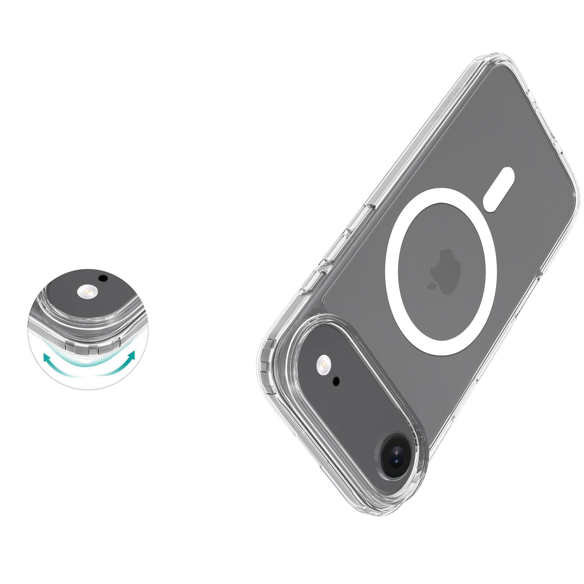 Coque hybride MagSafe iPhone 17 Air, Transparent