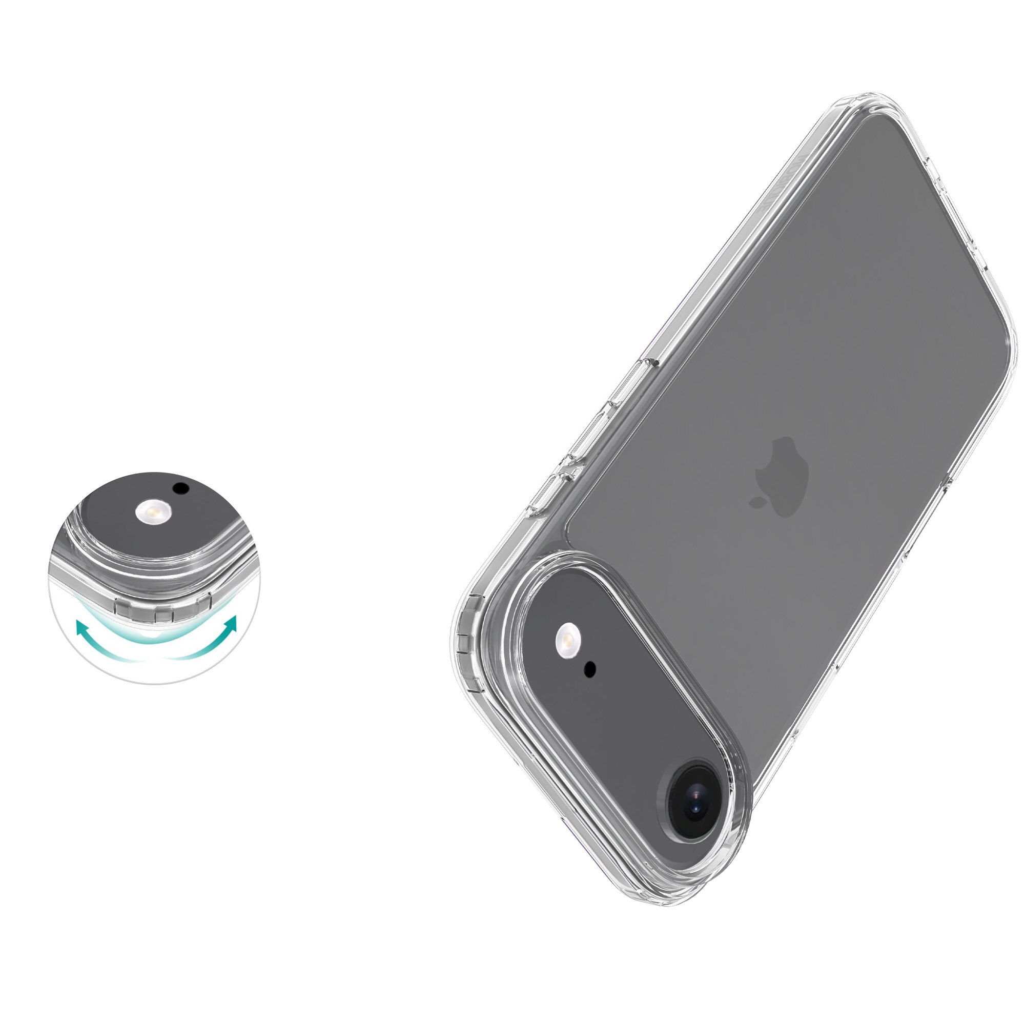 Coque hybride pour iPhone 17 Air, Transparent