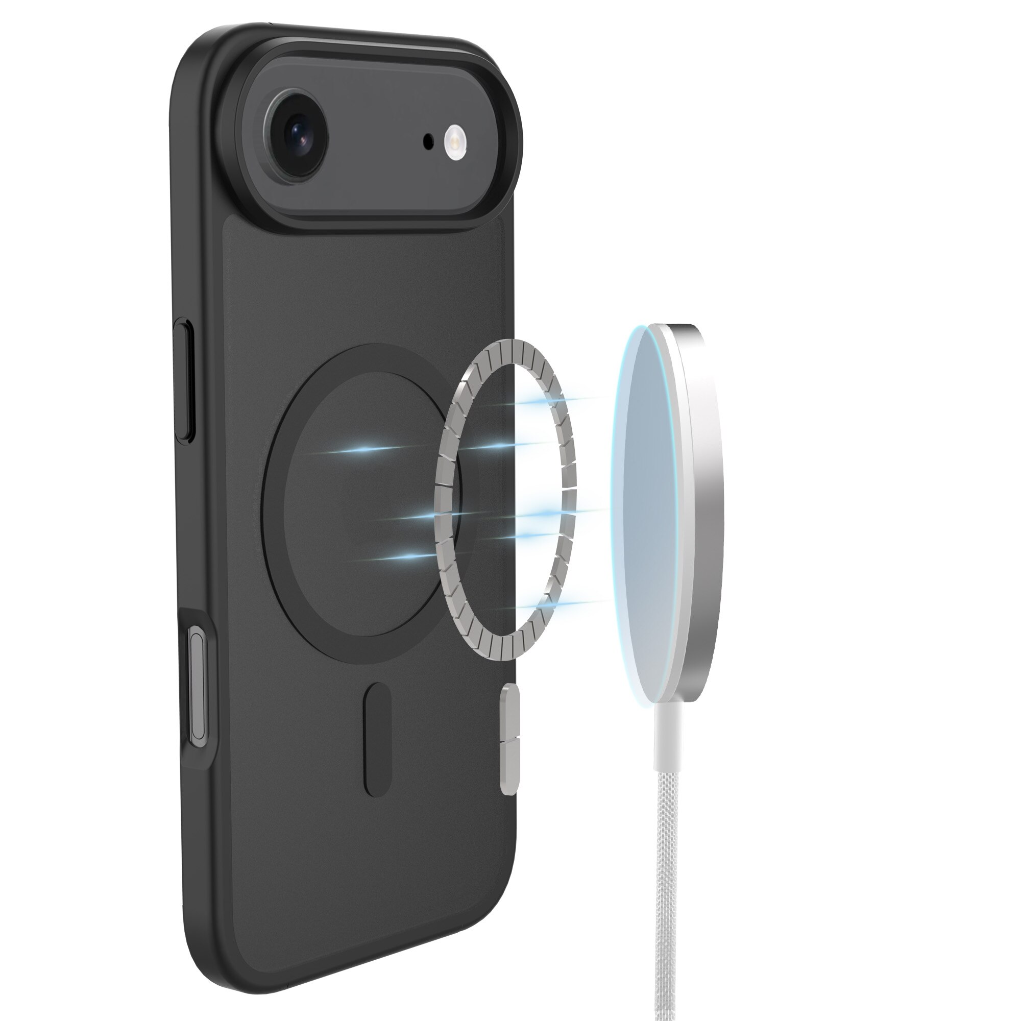 Coque Magnetic Hybrid iPhone 17 Air, Frosted Black