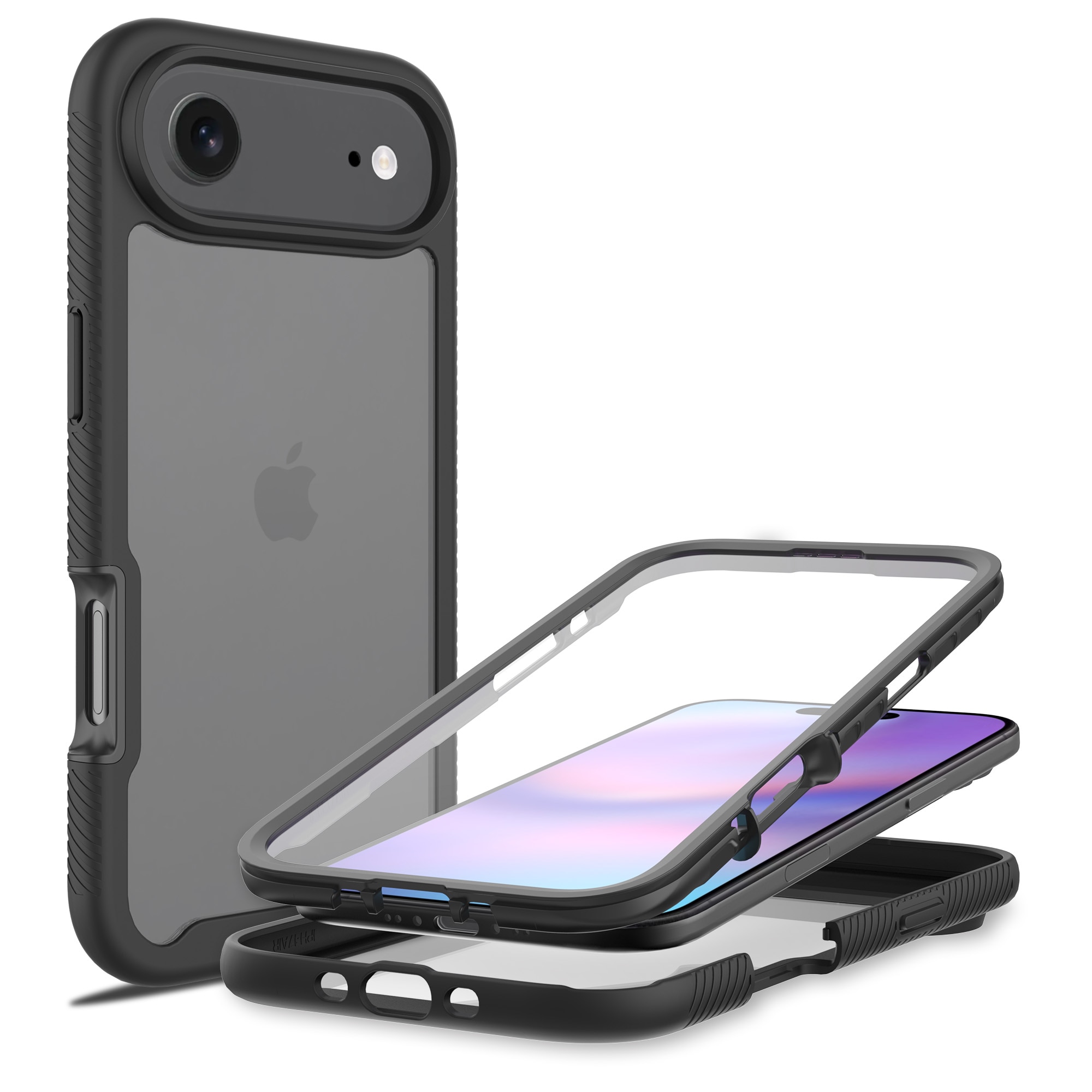 Coque Full Protection iPhone 17 Air, Noir  / transparent