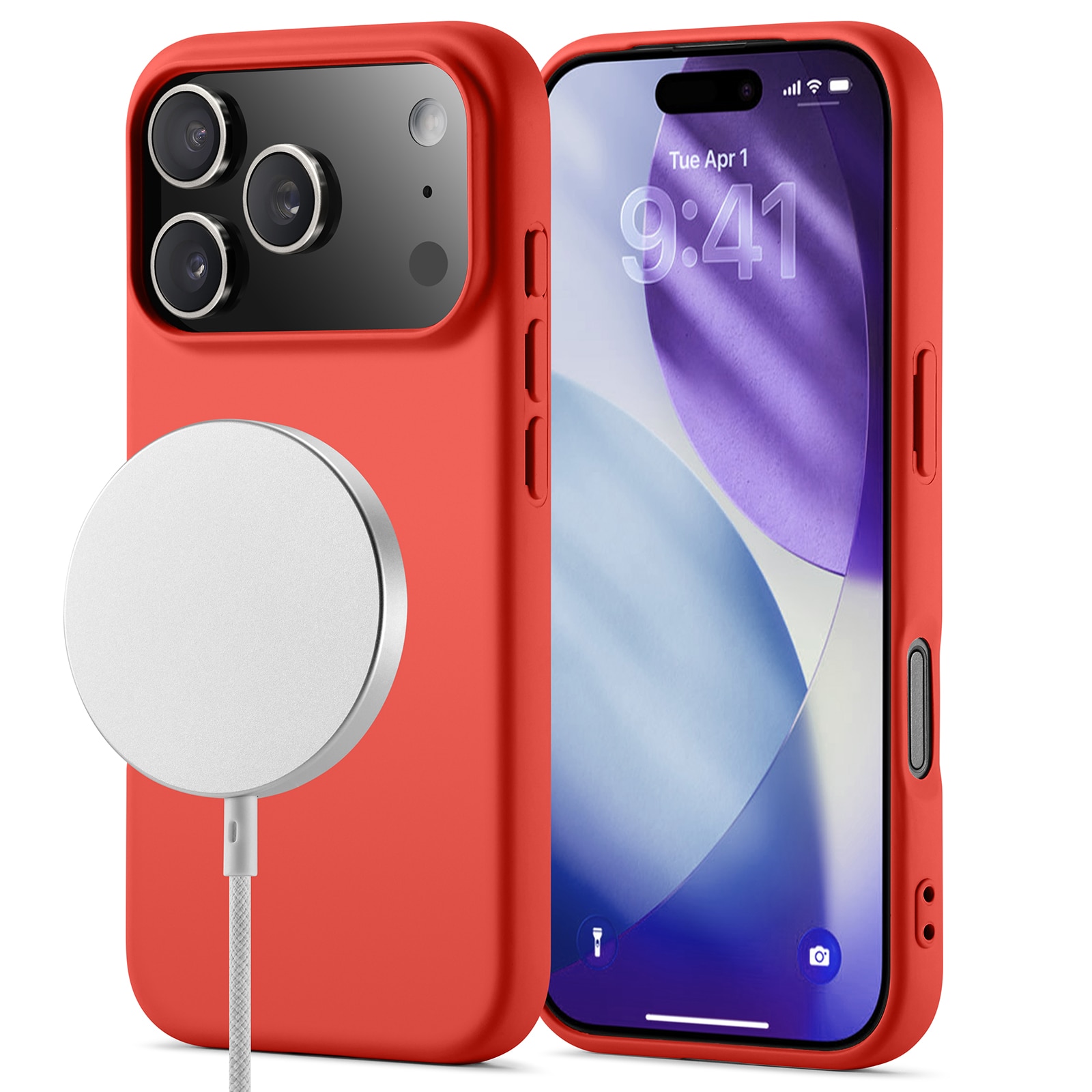 Coque TPU MagSafe iPhone 17 Pro Max, Rouge