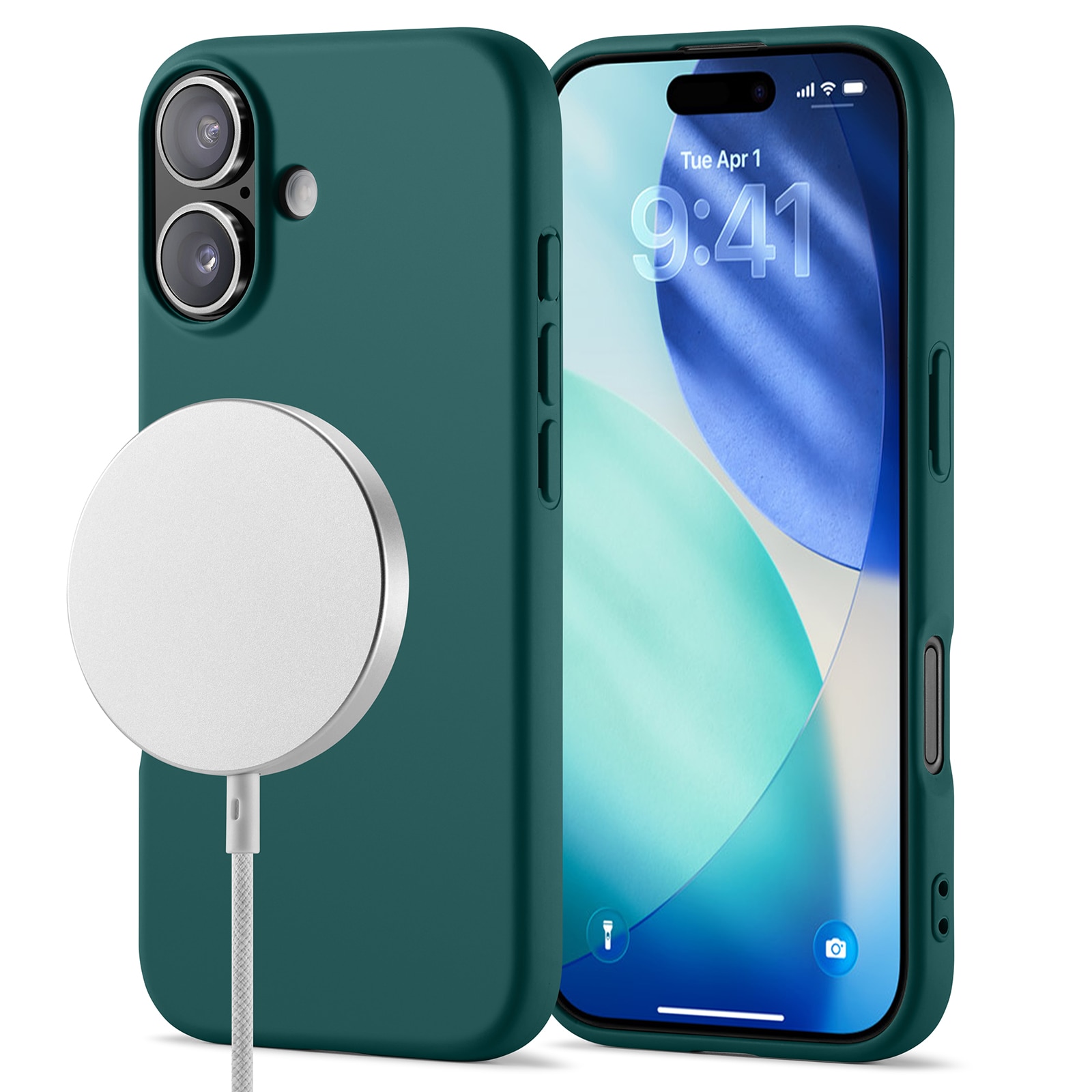 Coque TPU MagSafe iPhone 17, Vert foncé