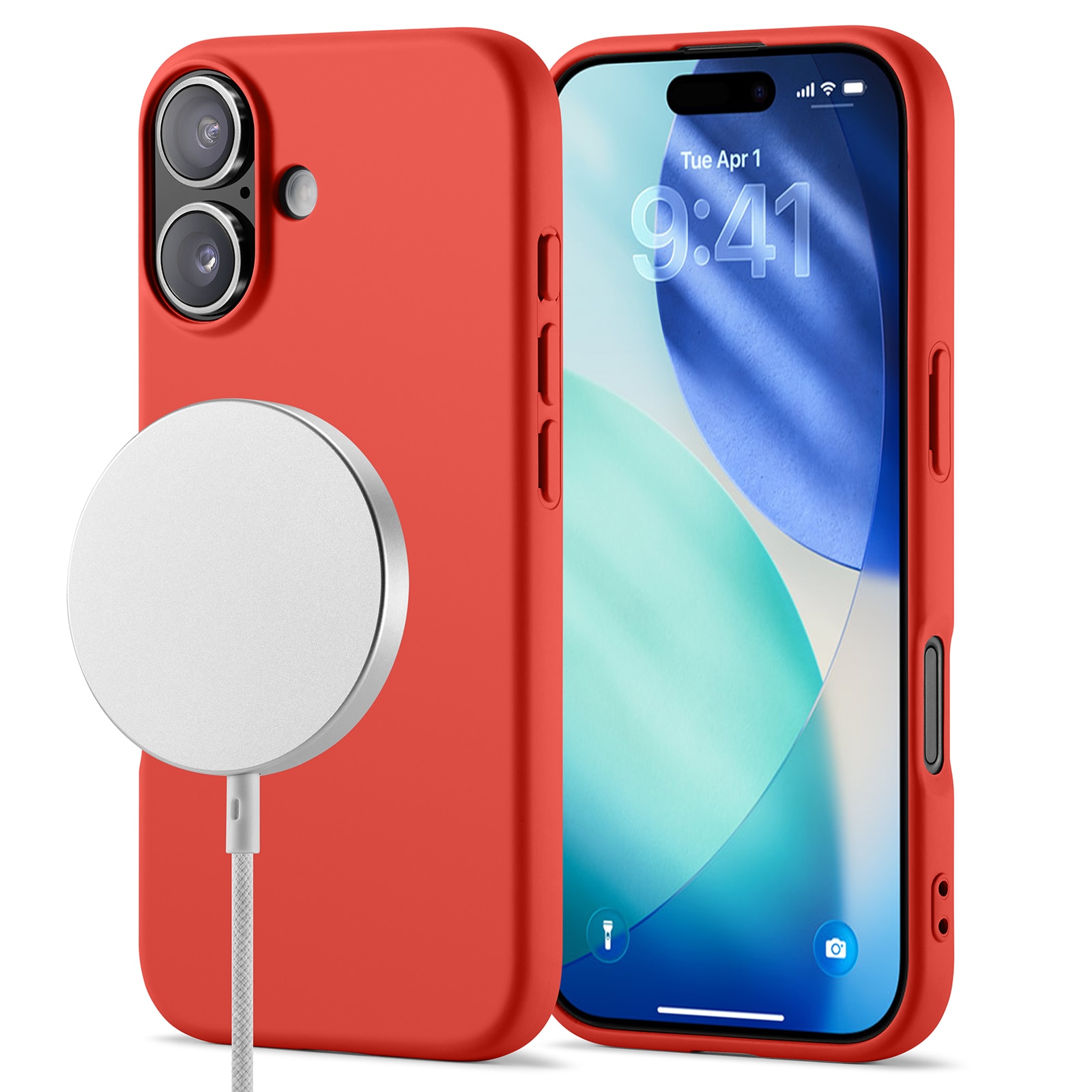 Coque TPU MagSafe iPhone 17, Rouge