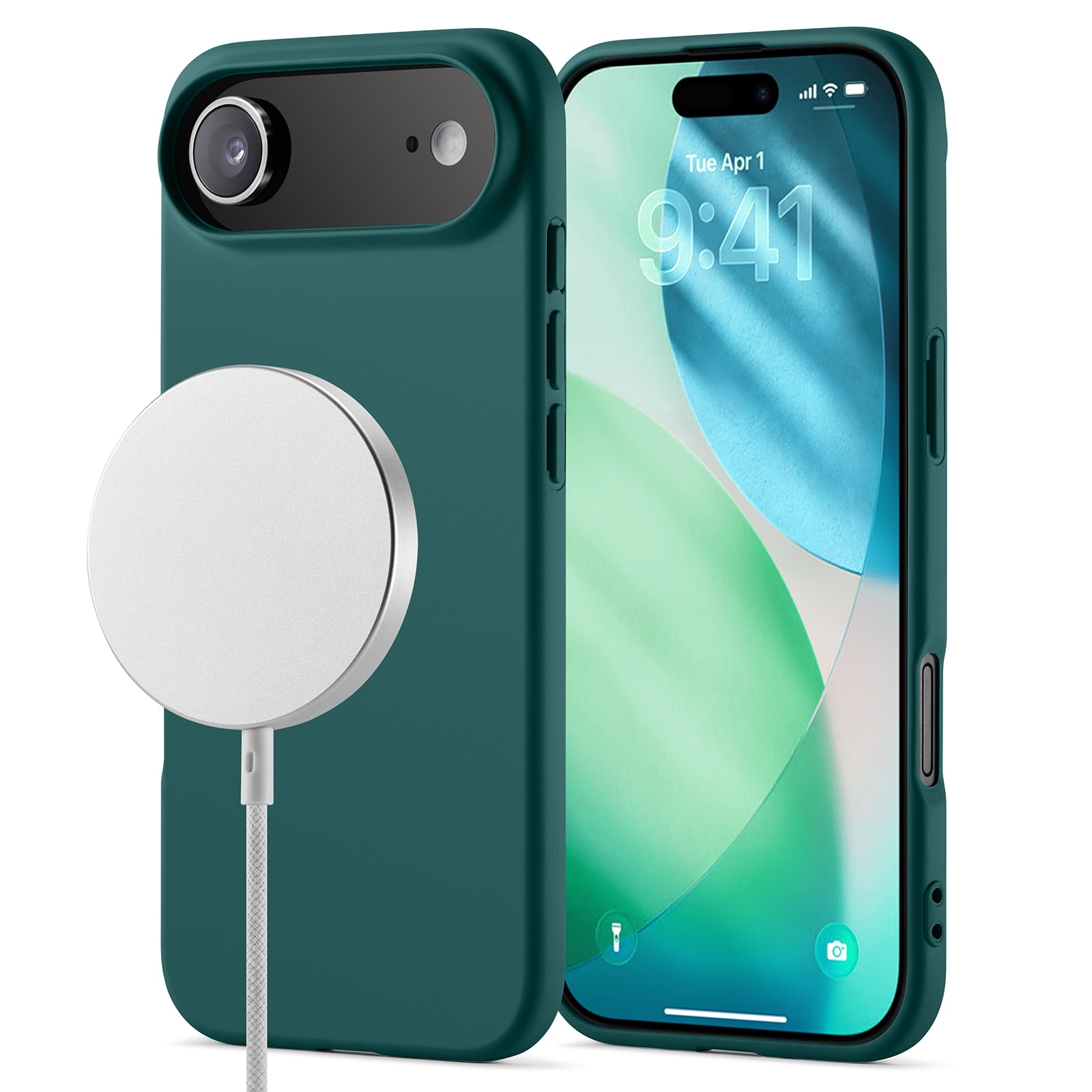 Coque TPU MagSafe iPhone 17 Air, Vert foncé
