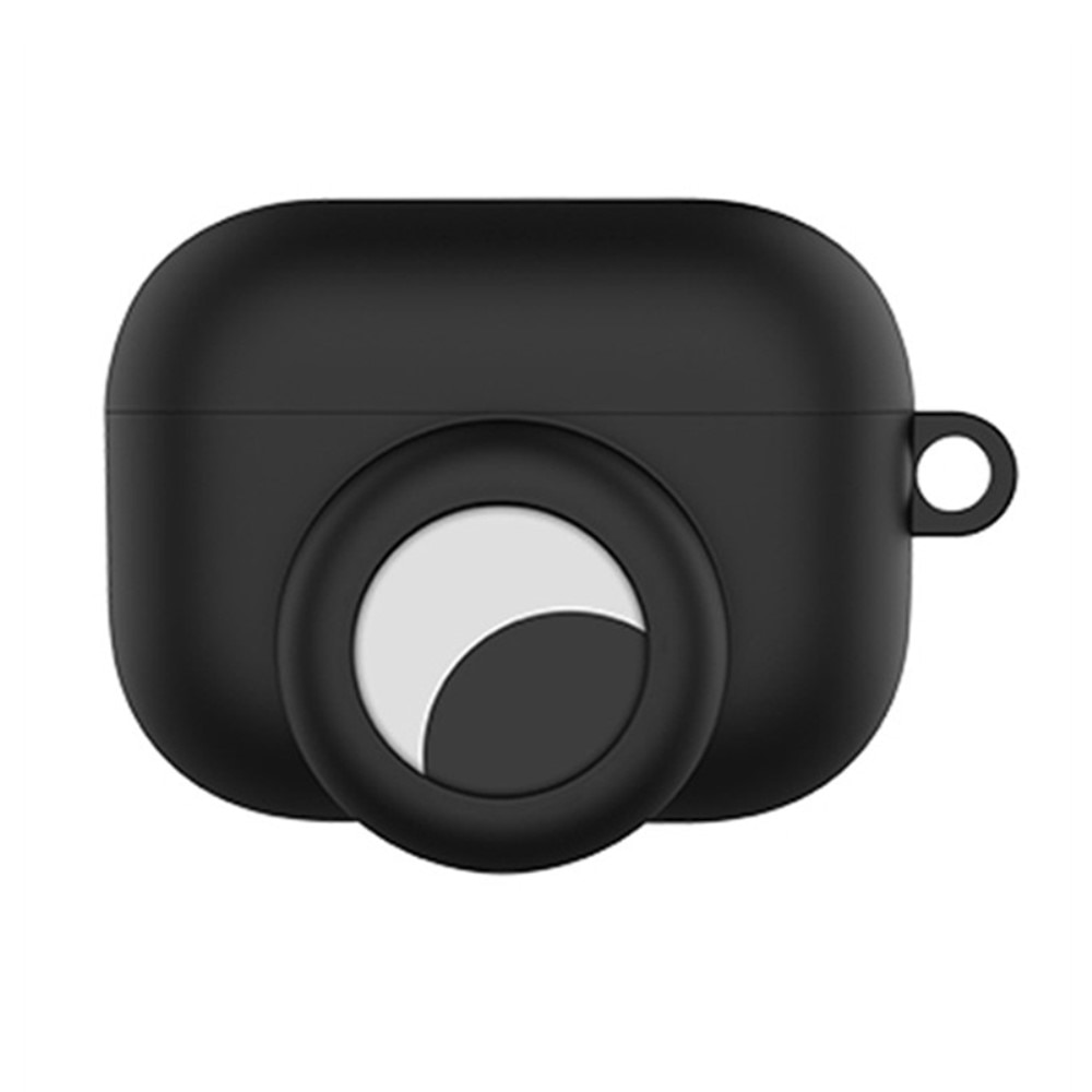 Coque en silicone avec support AirTag AirPods Pro Noir