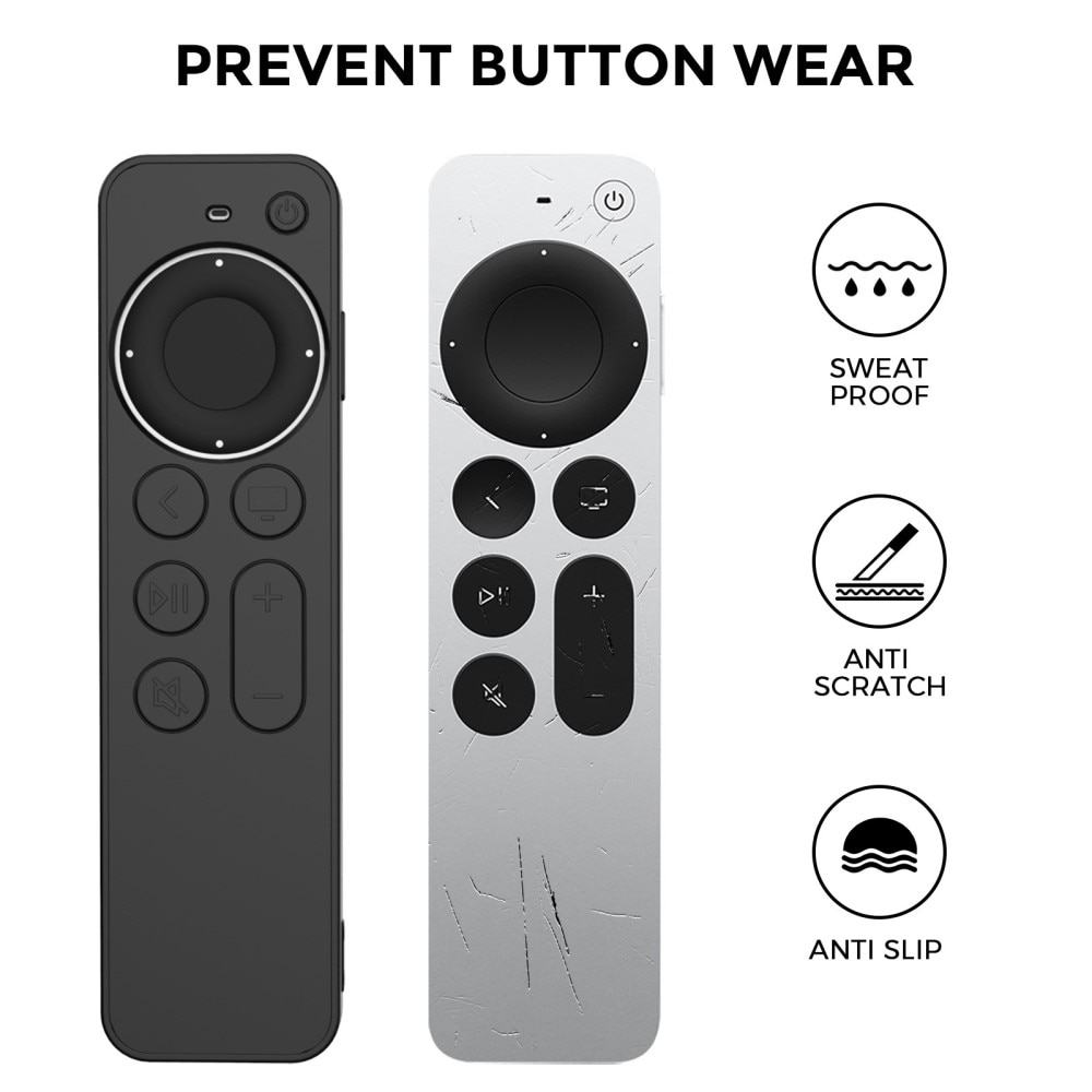 Coque en silicone Apple TV Siri Remote 2nd Gen, Noir