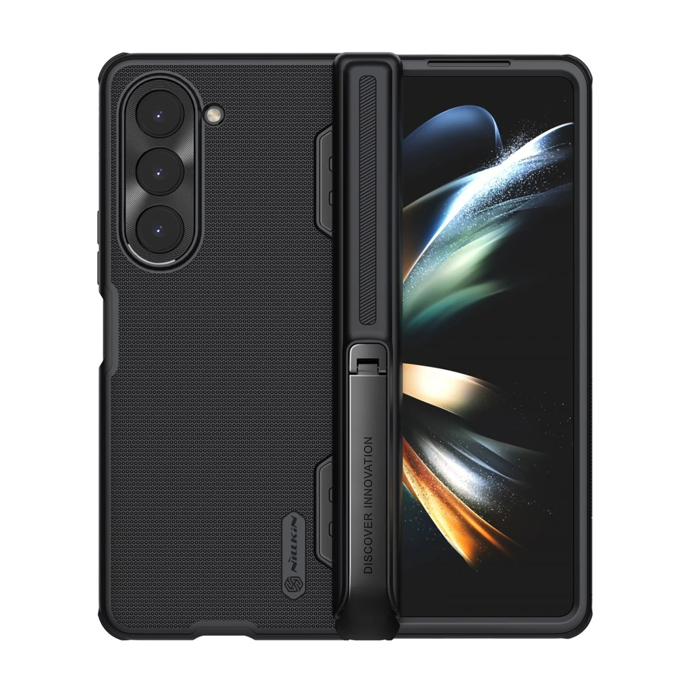 Super Frosted Shield Fold with Kickstand Samsung Galaxy Z Fold 5, noir