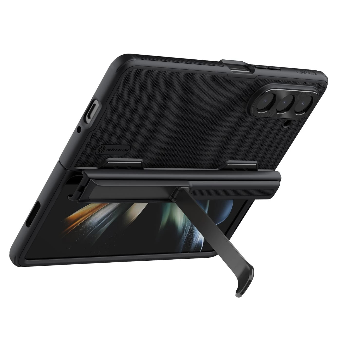Super Frosted Shield Fold with Kickstand Samsung Galaxy Z Fold 5, noir