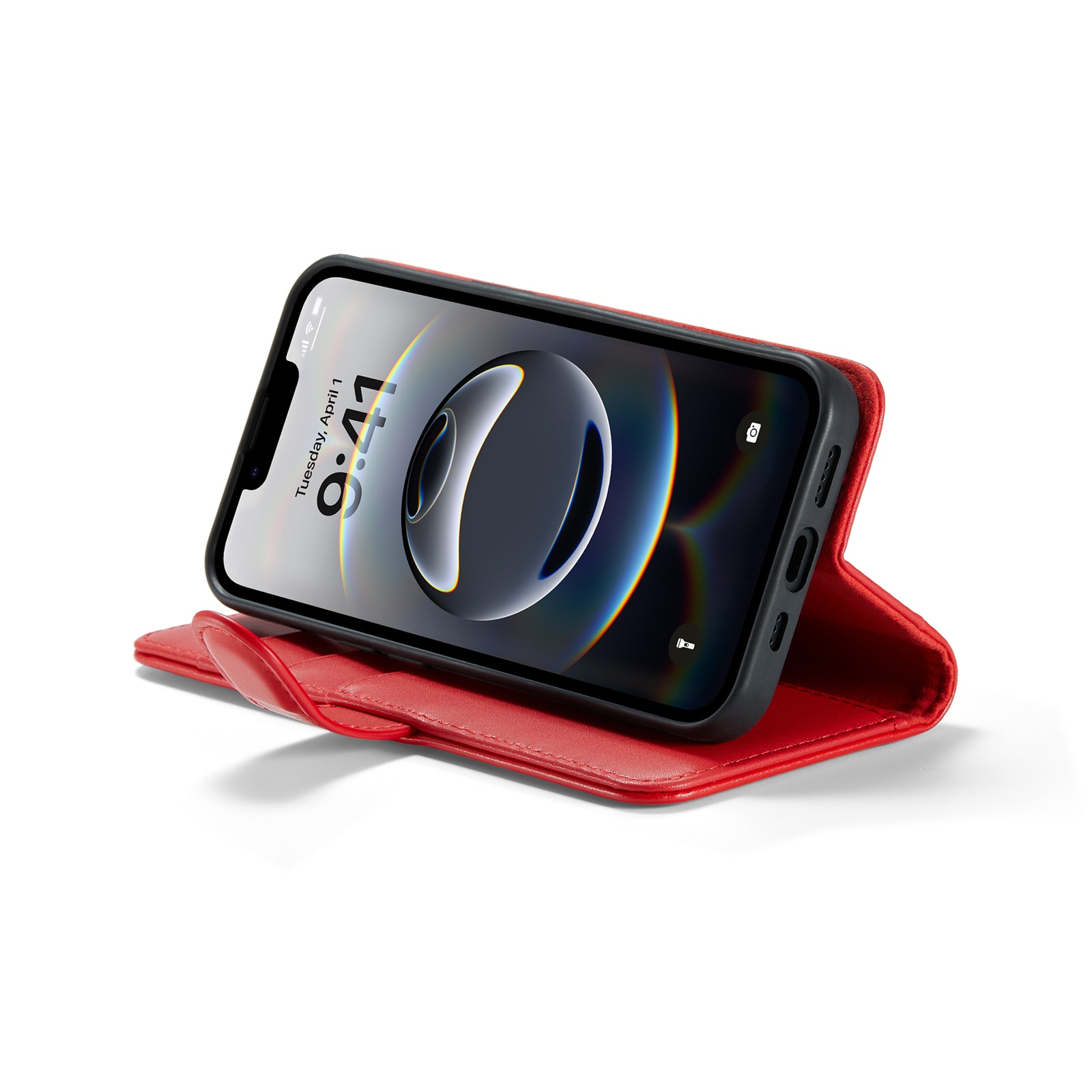 Étui en cuir veritable iPhone 12/iPhone 12 Pro, Rouge