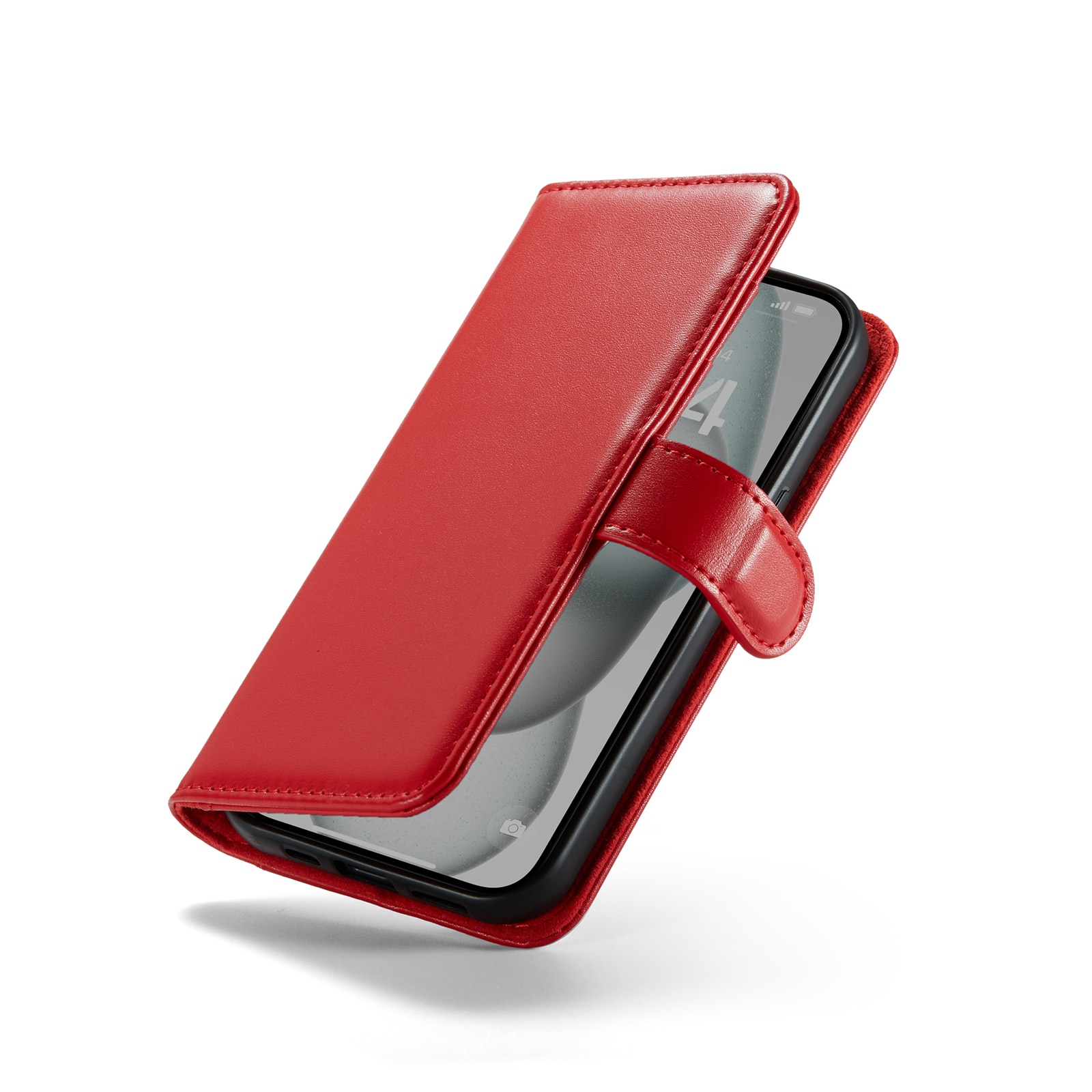 Étui en cuir veritable iPhone 13, Rouge