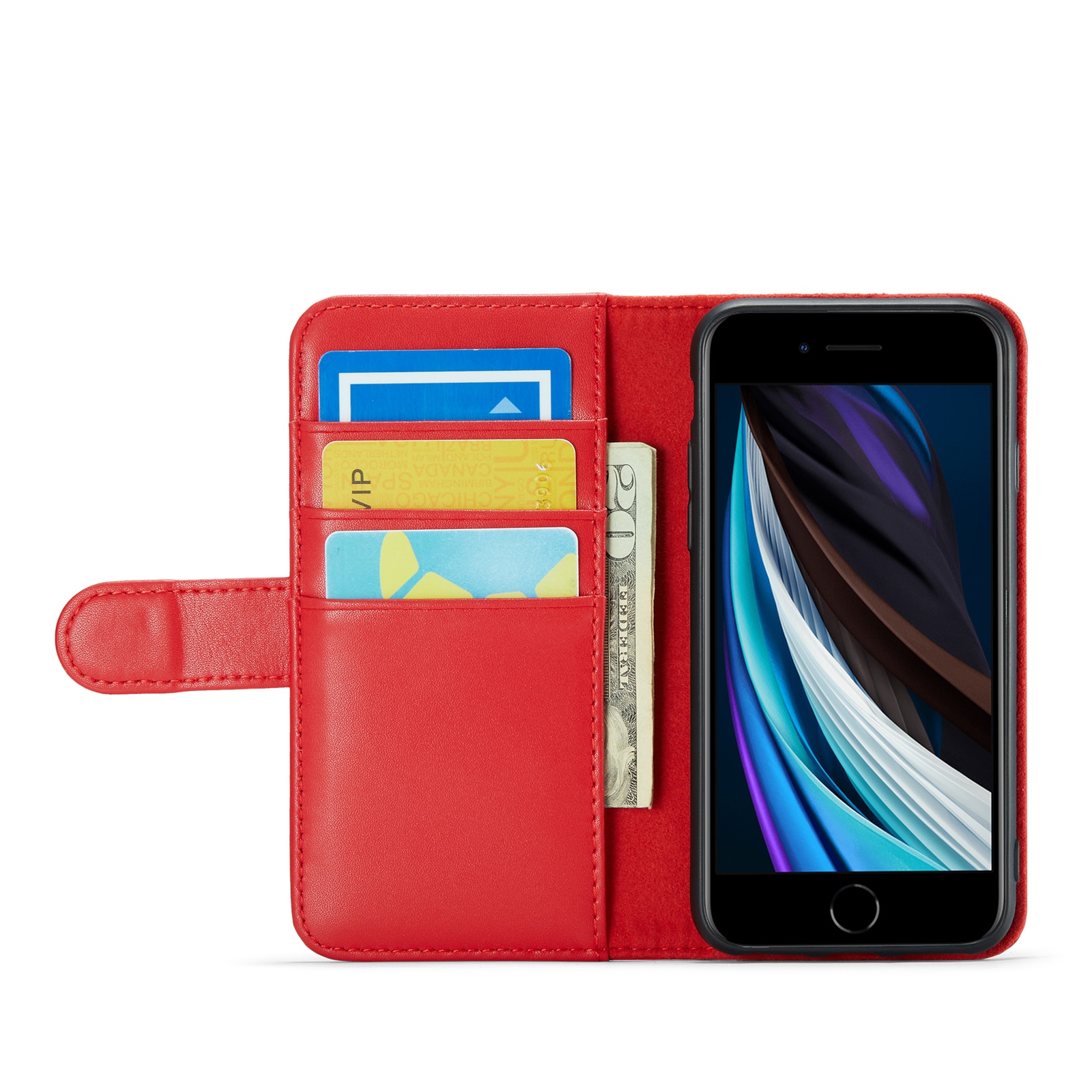 Étui en cuir veritable iPhone 8, Rouge