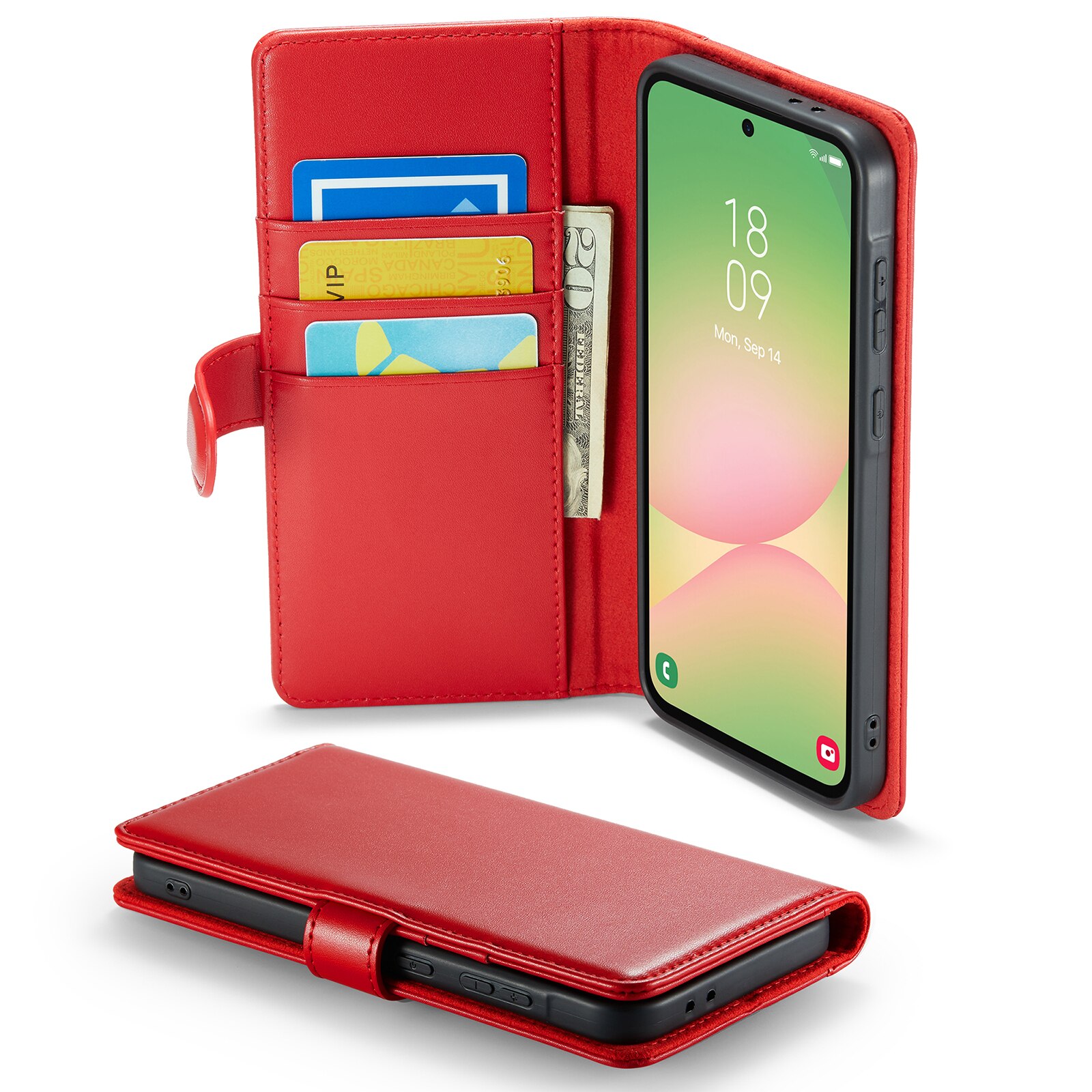 Étui en cuir veritable Samsung Galaxy A56, Rouge