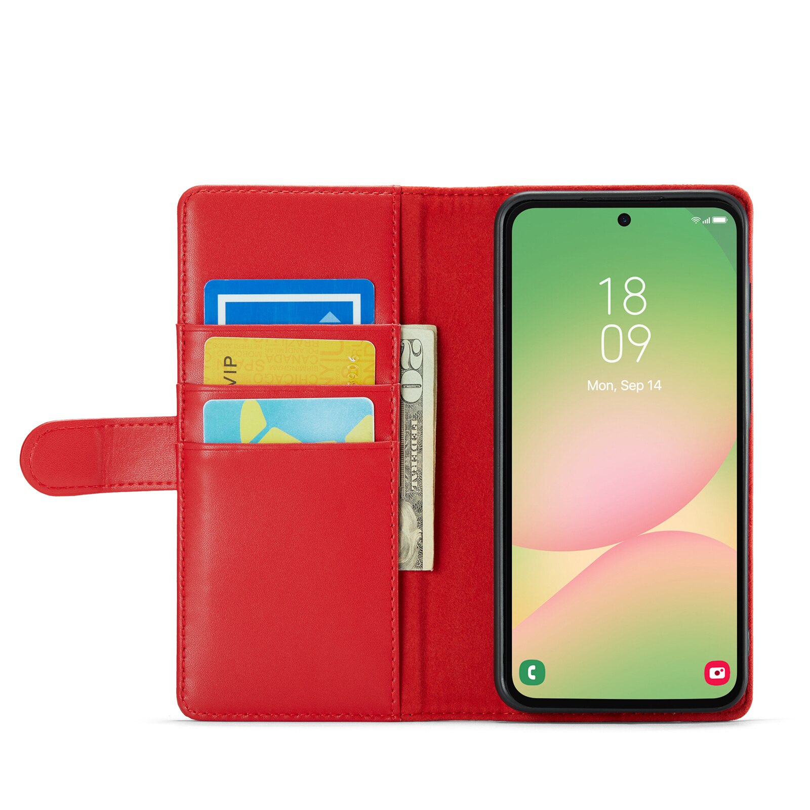 Étui en cuir veritable Samsung Galaxy A56, Rouge