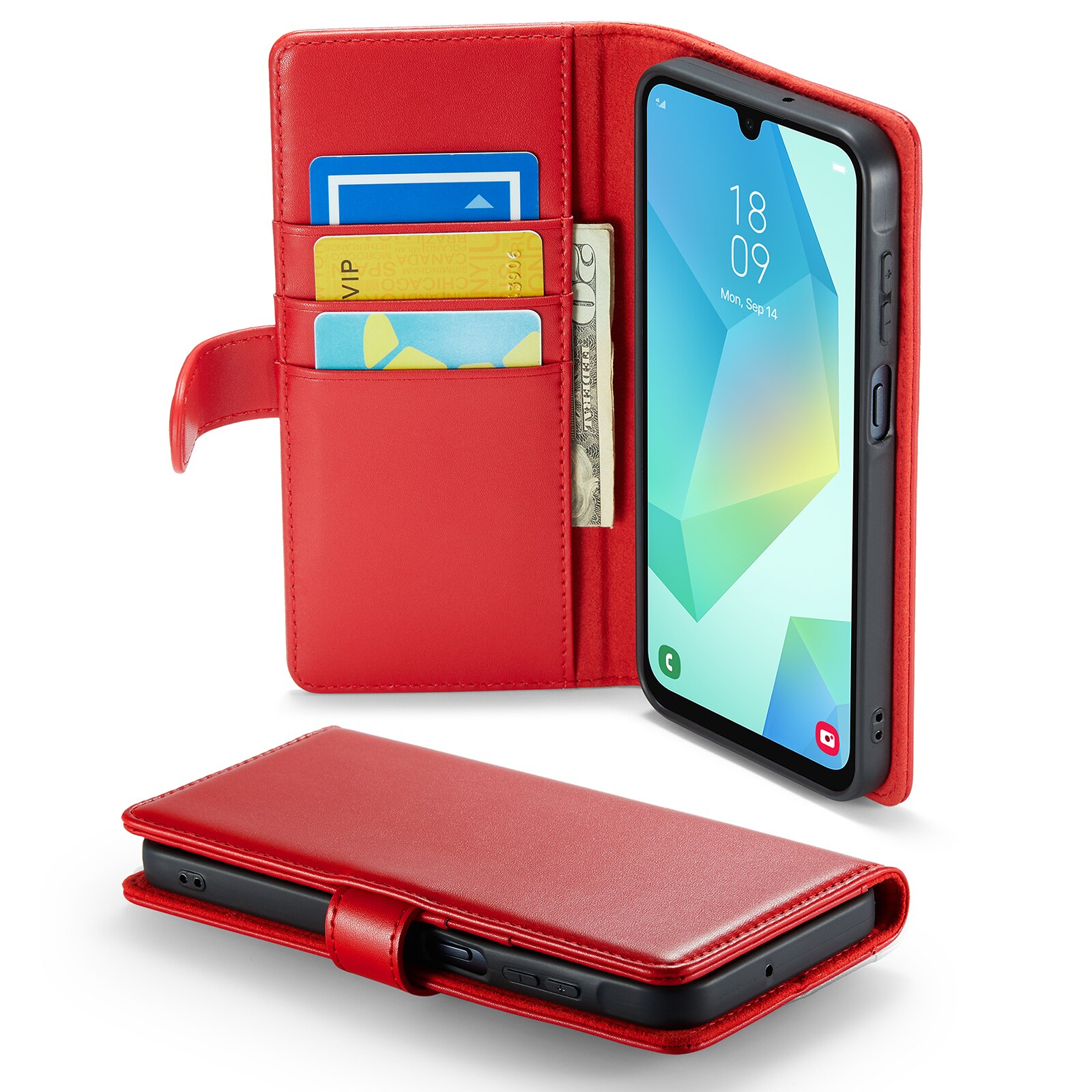 Étui en cuir veritable Samsung Galaxy A16, Rouge