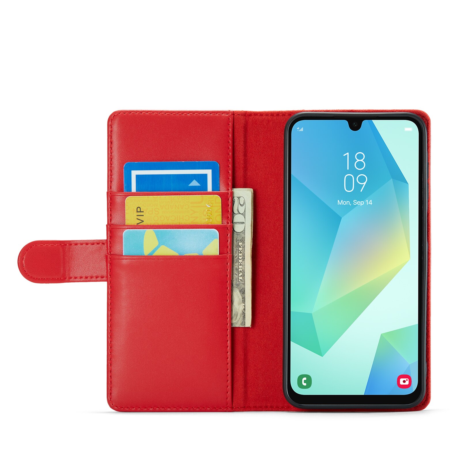 Étui en cuir veritable Samsung Galaxy A16, Rouge